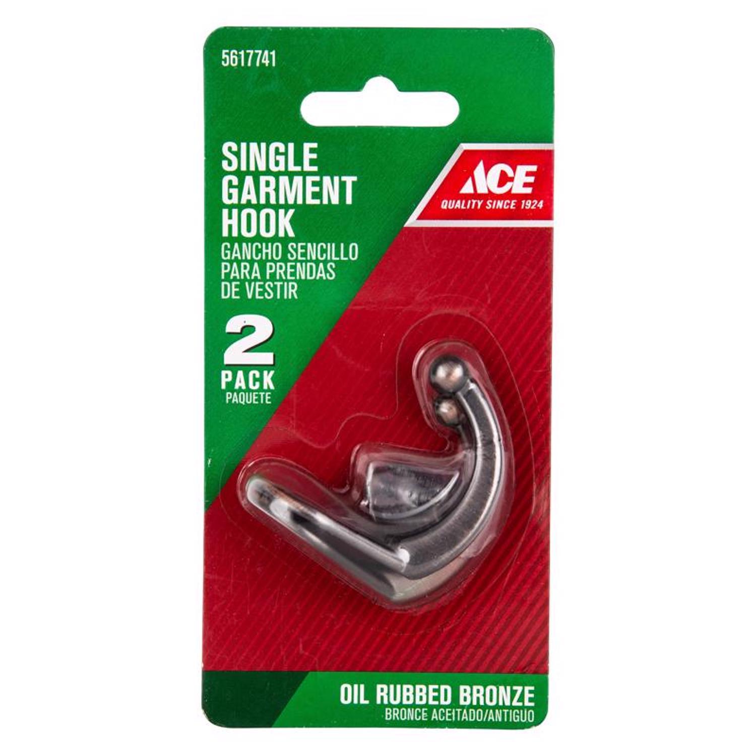 Ace 1-9/16 in. L Oil Rubbed Bronze Brown Metal Small Garment Hook 2 pk