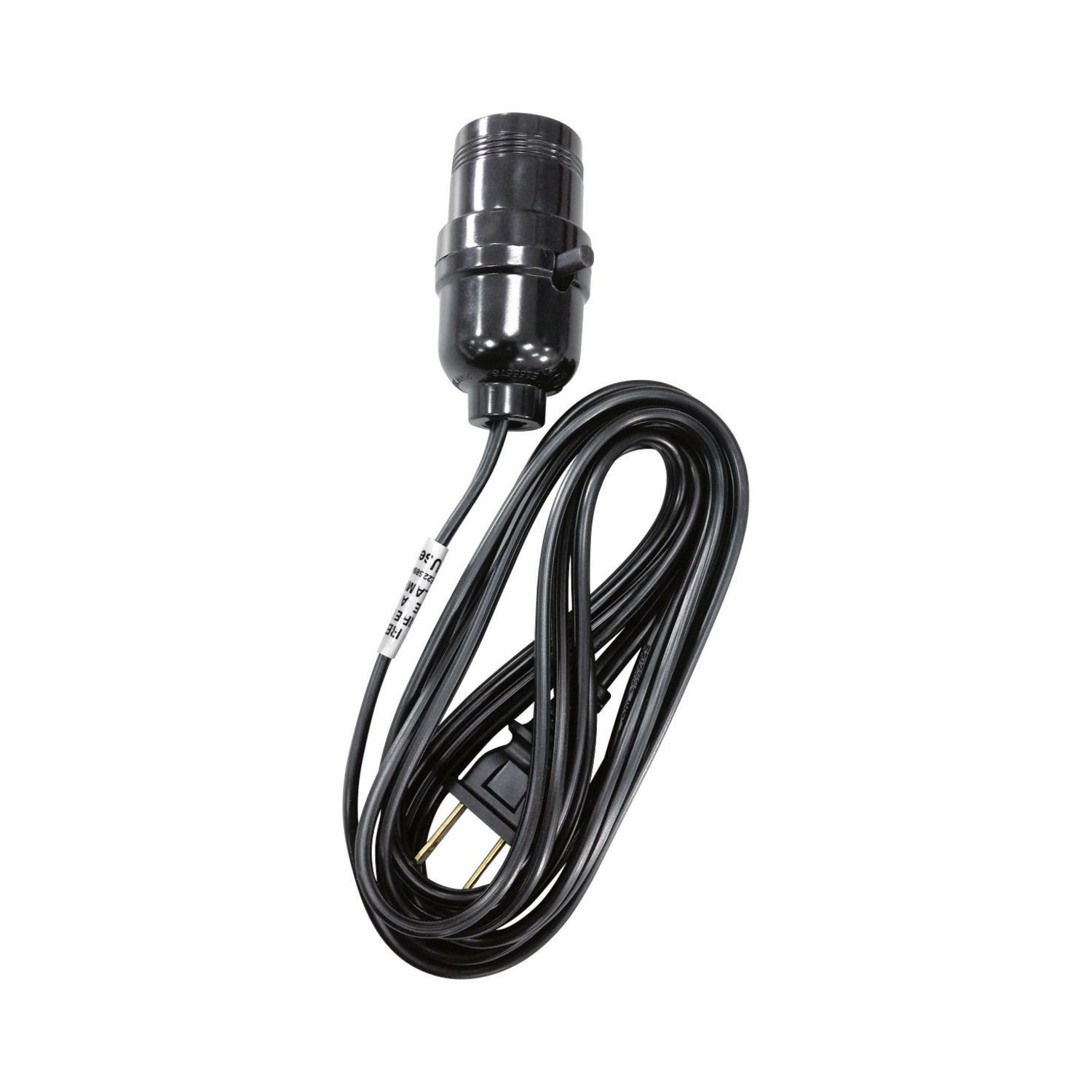 Ace Indoor 9 ft. L Black Extension Cord w/Socket 18/2 SPT-2