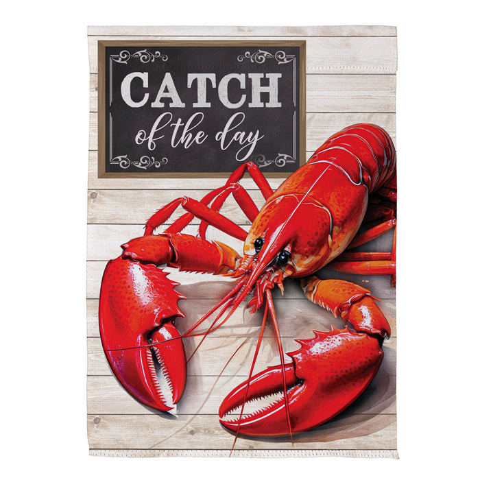 Evergreen Garden Flag Lobster Catch Suede