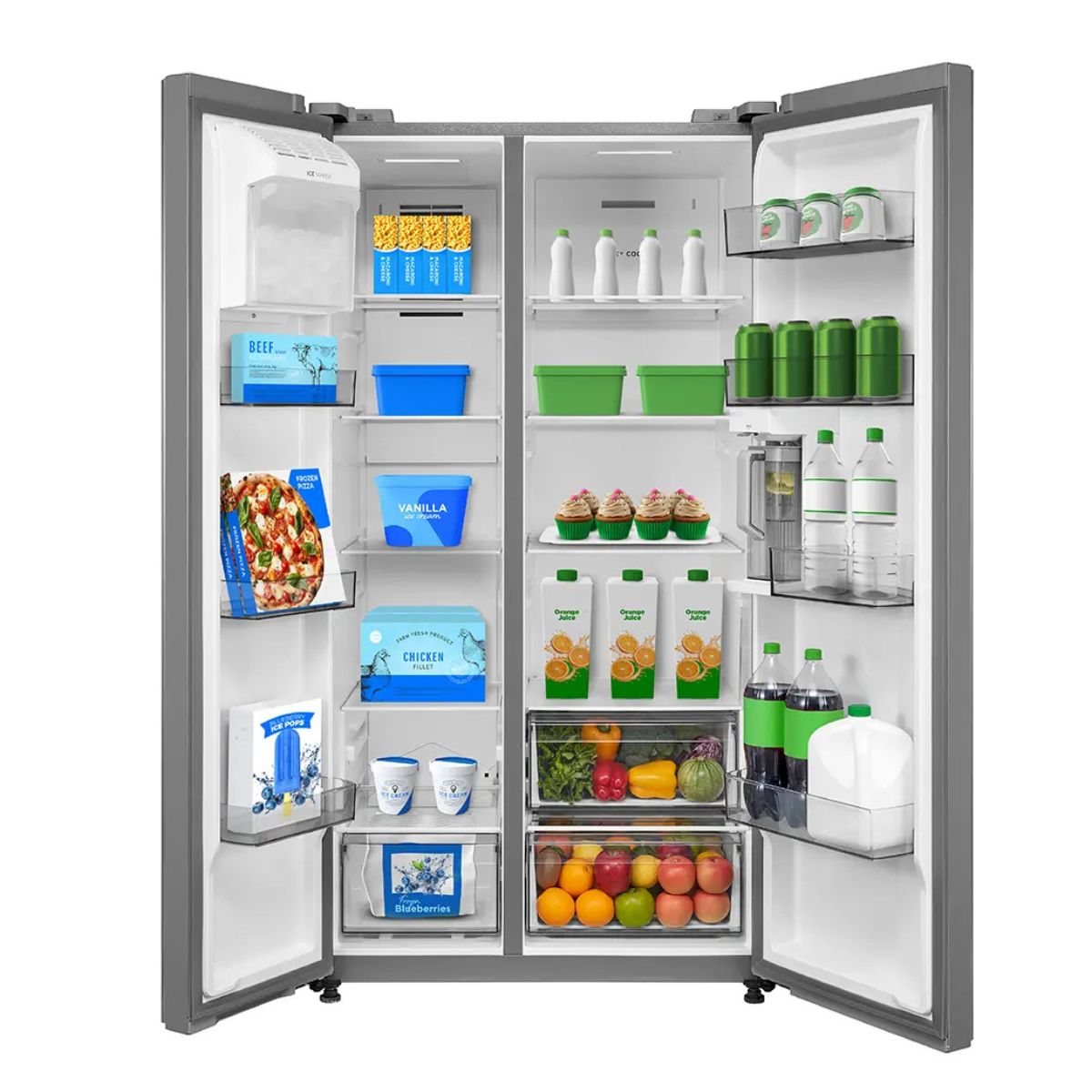 Midea 24.5 cu. ft. Counter-Depth Side-by-Side Refrigerator with AutoFill Water Pitcher