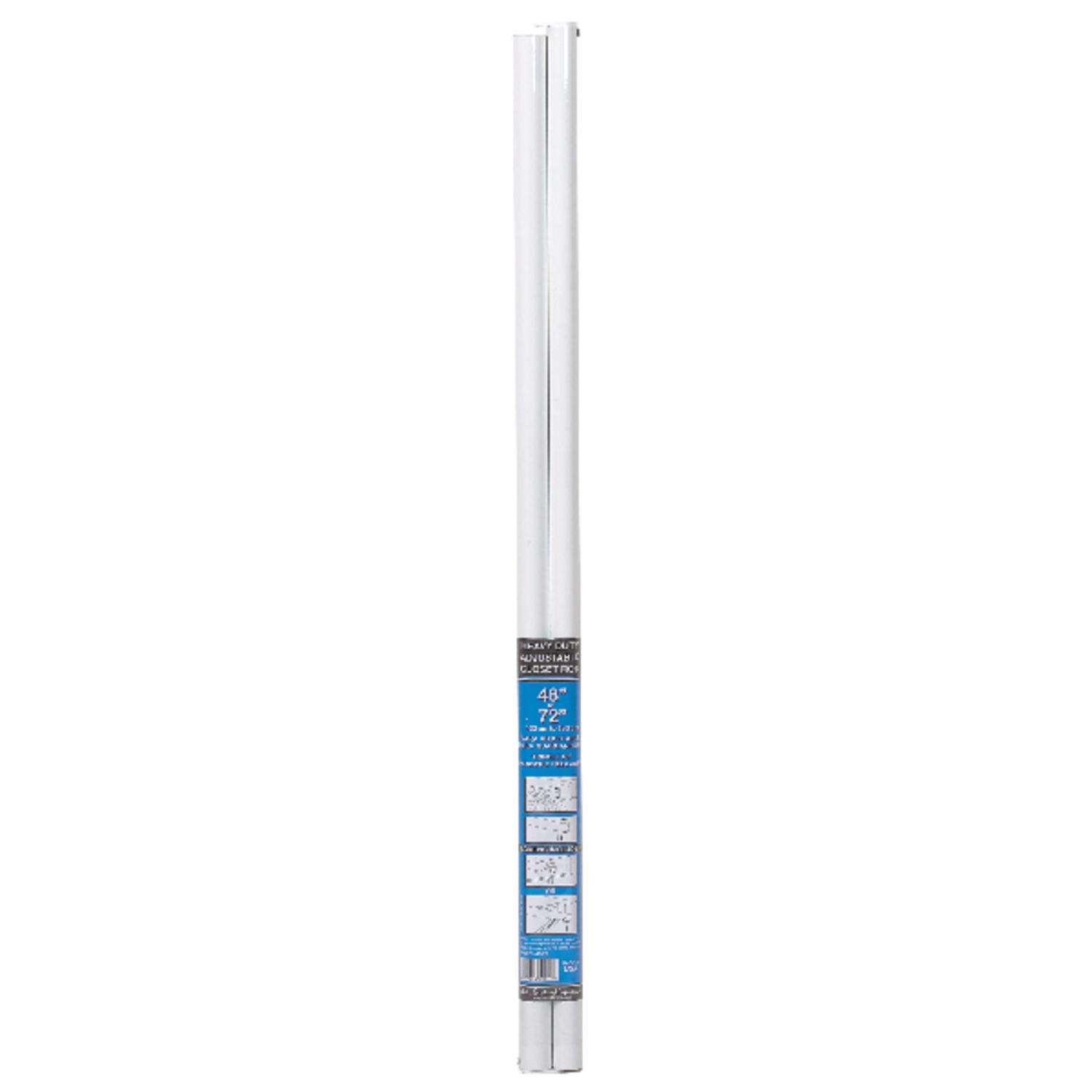 John Sterling Heavy Duty 72 in. L X 1-1/4 in. D Adjustable Powder Coated Steel Closet Rod