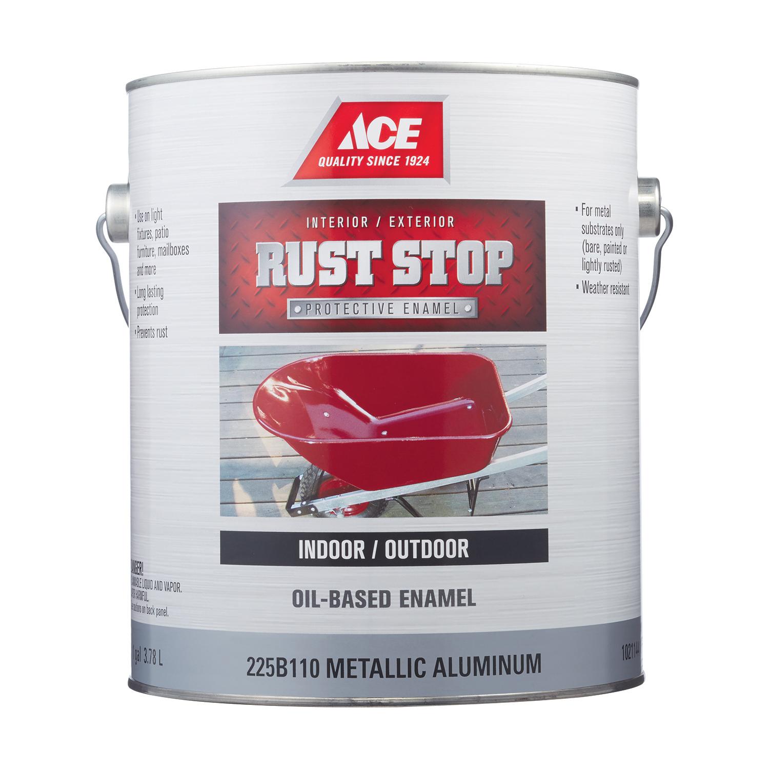 Ace Rust Stop Indoor/Outdoor Aluminum Oil-Based Enamel Rust Prevention Paint 1 gal