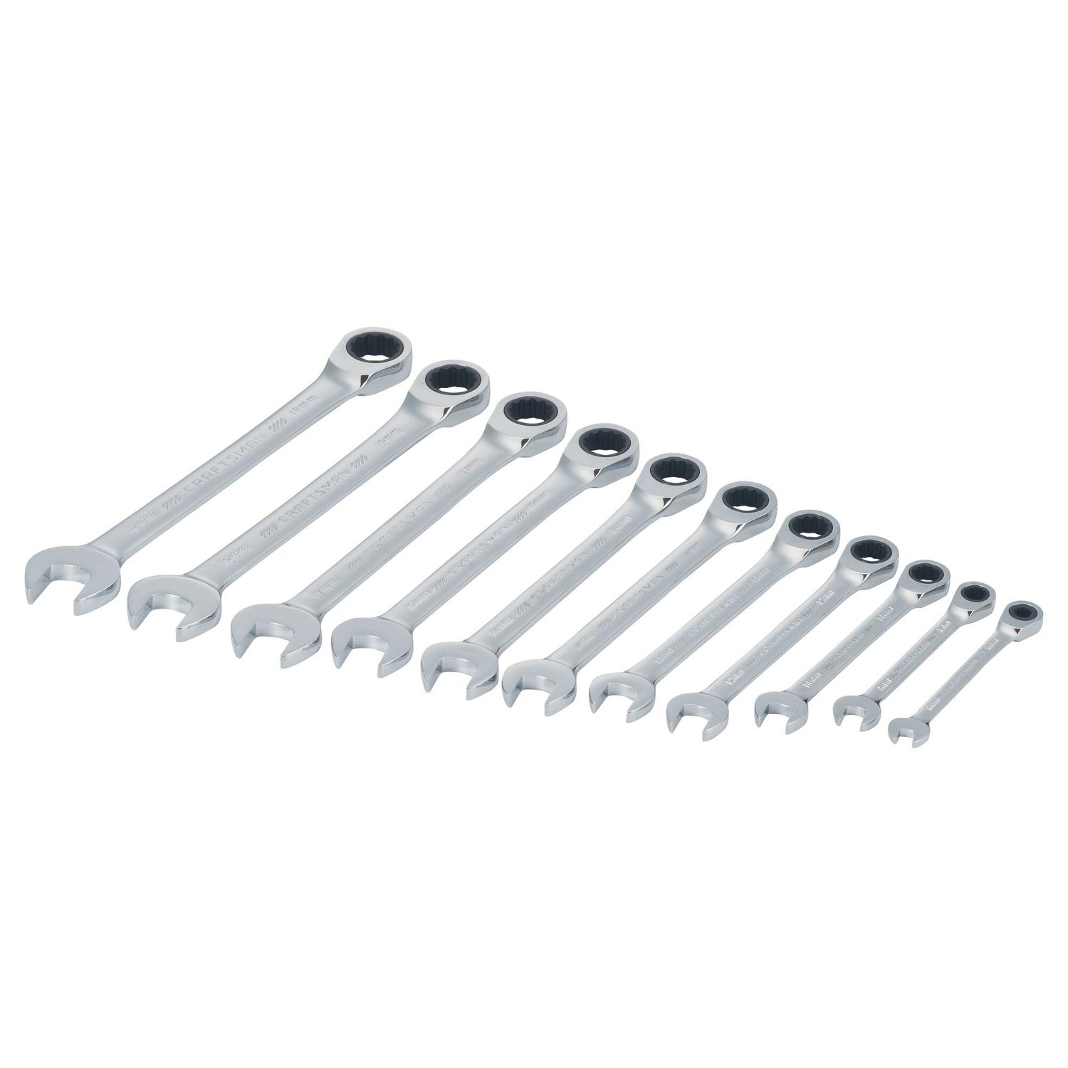 CRAFTSMAN Metric Ratcheting Combination Wrench Set 11 pc