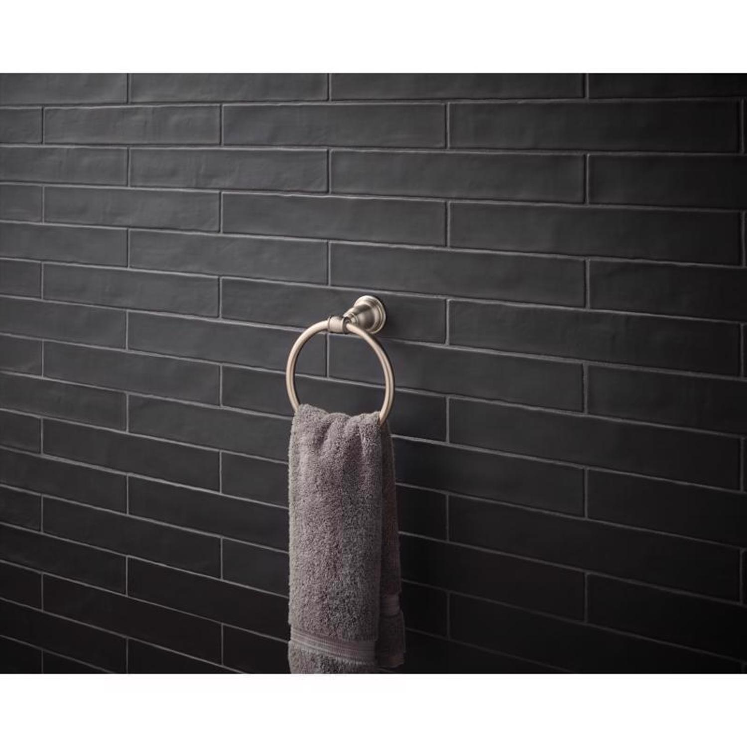 OakBrook Collection Brushed Nickel Towel Ring Die Cast Zinc