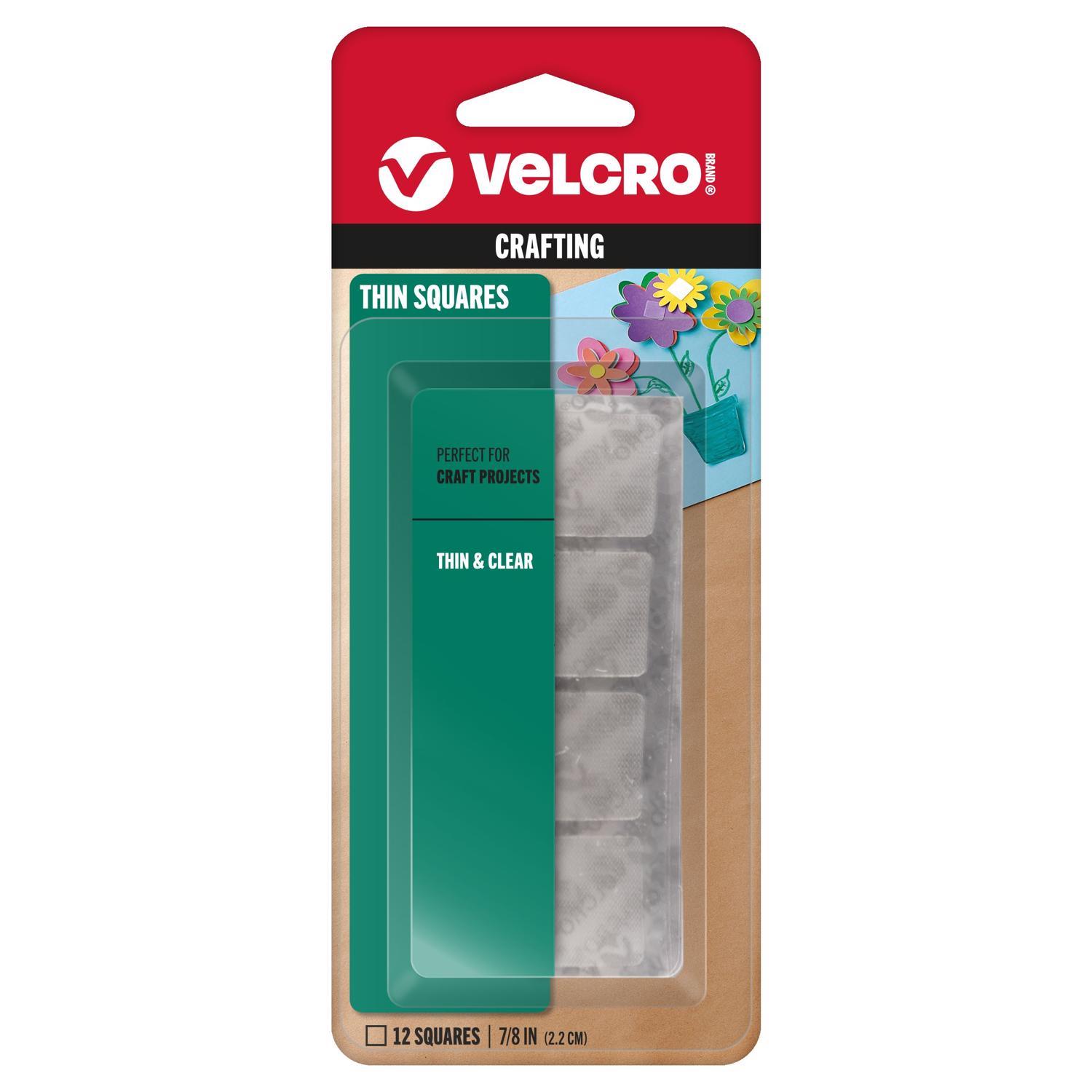 VELCRO Brand Thin Clear Small Nylon Hook and Loop Fastener 7/8 in. L 12 pk