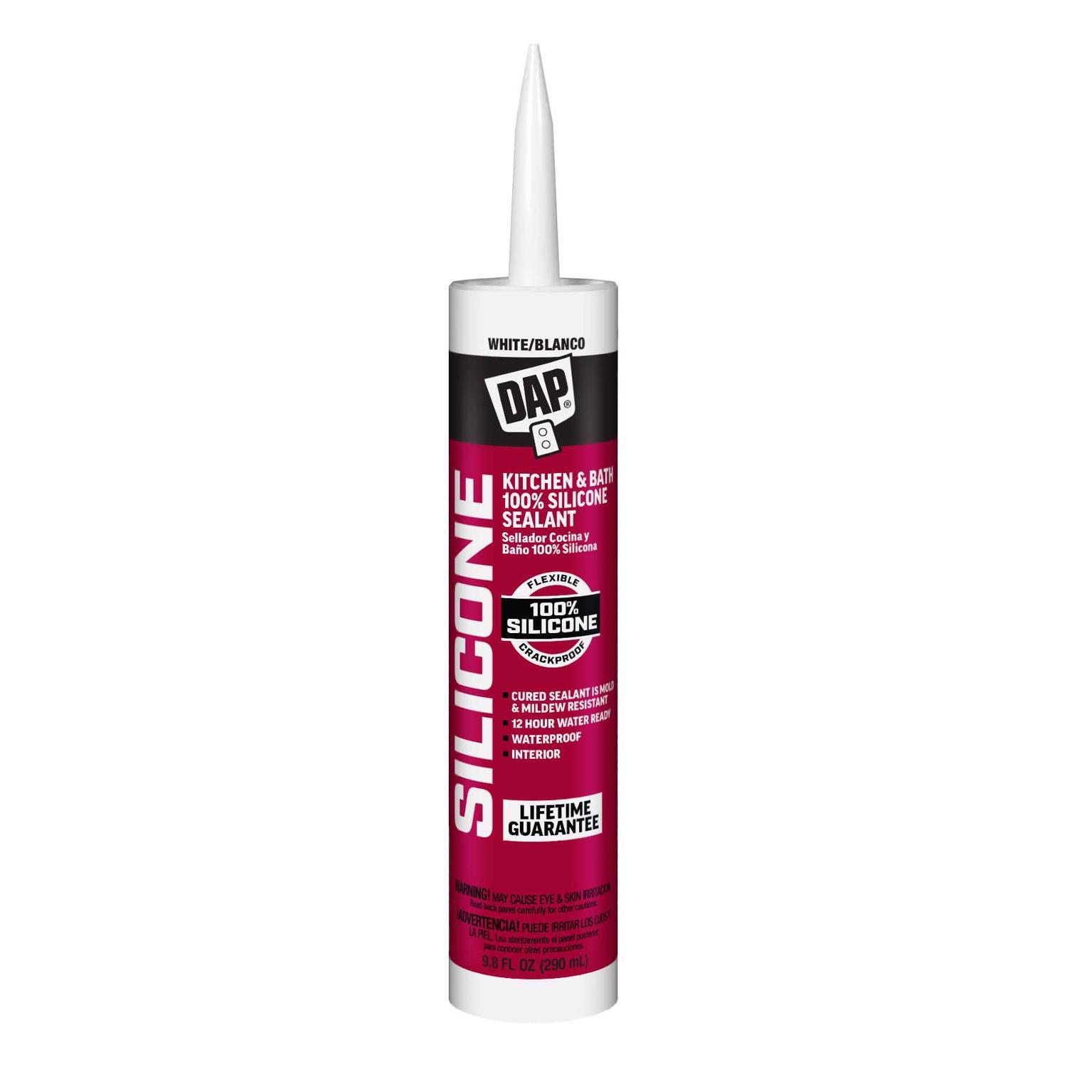 DAP White Silicone Kitchen and Bath Sealant 10.1 oz