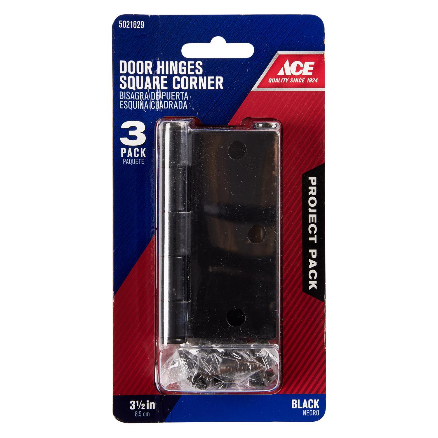 Ace 3-1/2 in. L Black Residential Door Hinge 3 pk