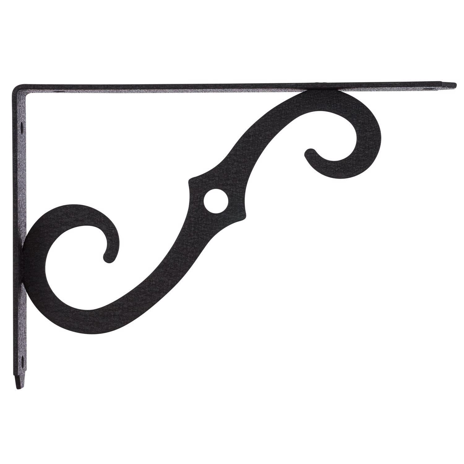 Hampton Black Steel Shelf Support 12 Ga. 8 in. L 80 lb