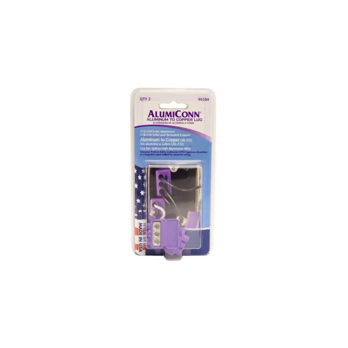 King Innovation AlumiConn Aluminium Wire Aluminum to Copper Lug Purple 2 Pack