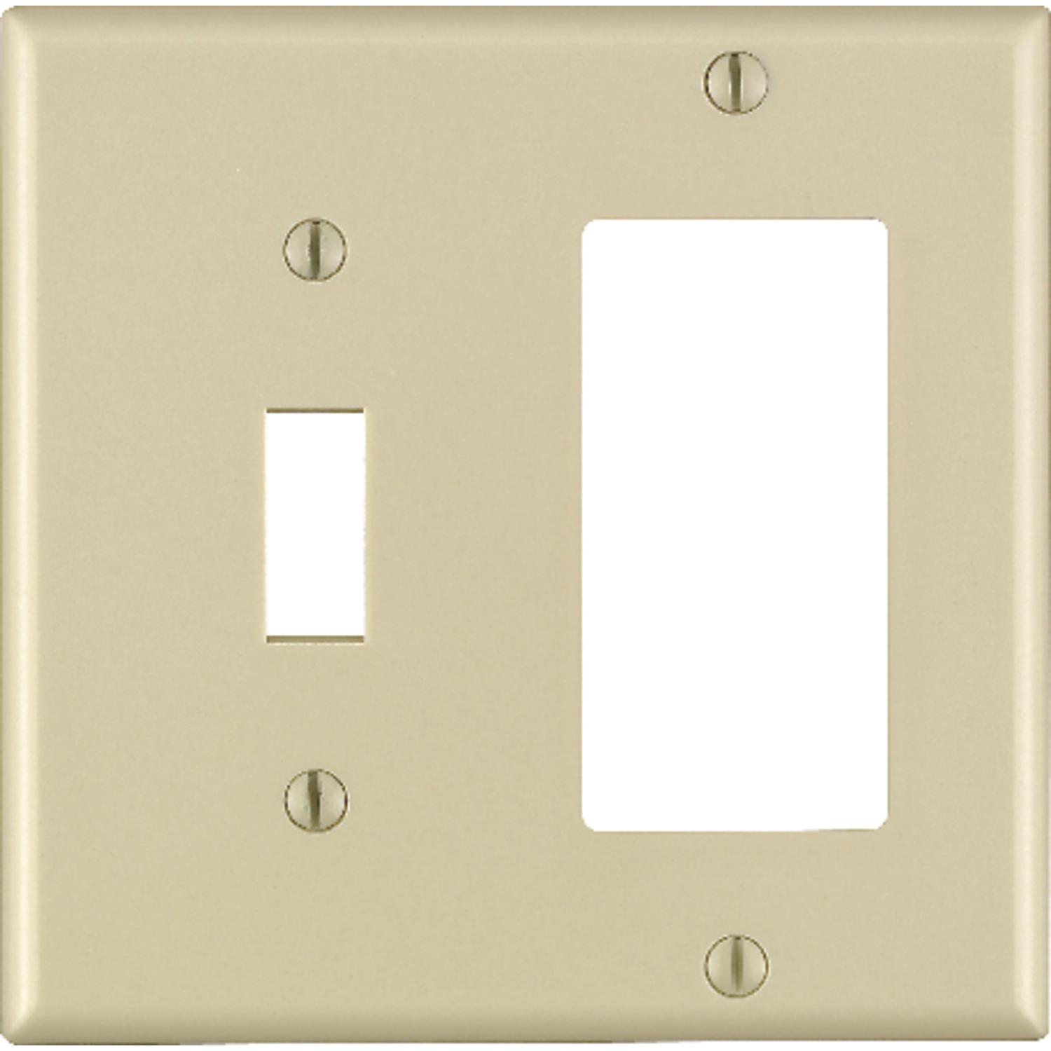 Leviton Decora Ivory 2 gang Thermoset Plastic Decorator/Toggle Wall Plate 1 pk