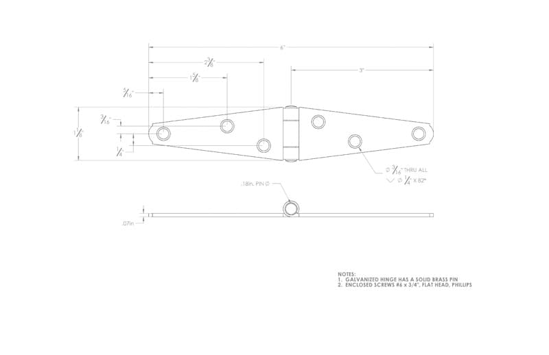 Ace 3 in. L Galvanized Light Duty Strap Hinge 2 pk