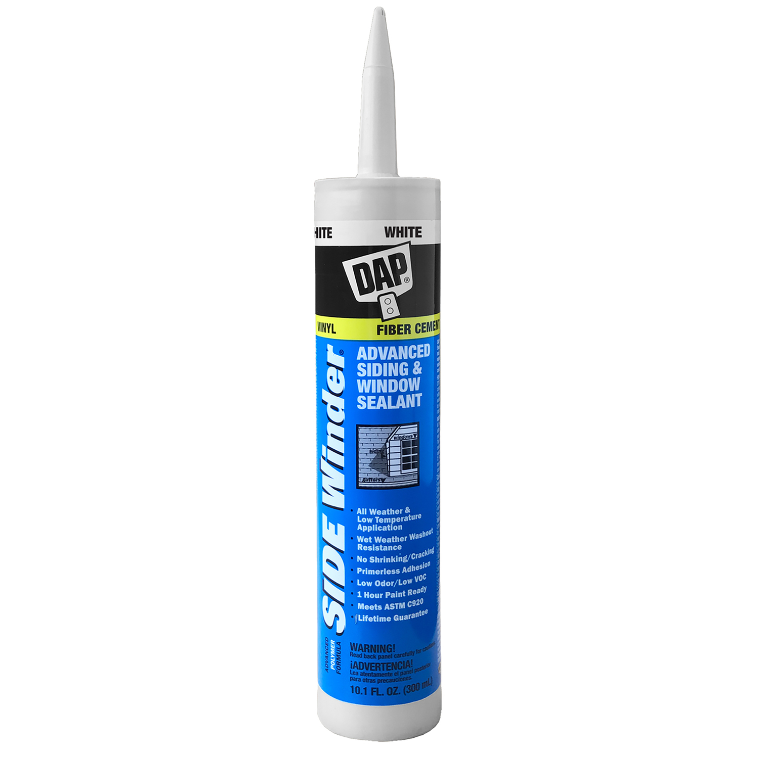 DAP Sidewinder White Polymer Advanced Siding and Window Sealant 10.1 oz