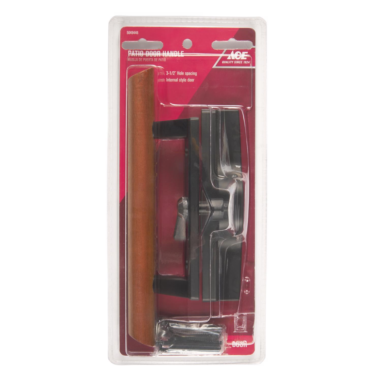 Ace Black/Brown Zinc Sliding Door Hardware Kit 1 pc