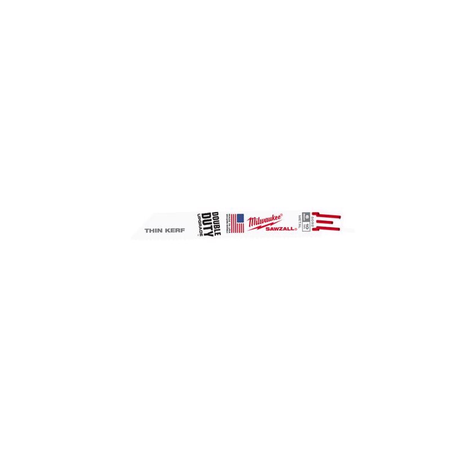 Milwaukee Sawzall 6 in. Bi-Metal Double Duty Upgrade Reciprocating Saw Blade 10 TPI 5 pk