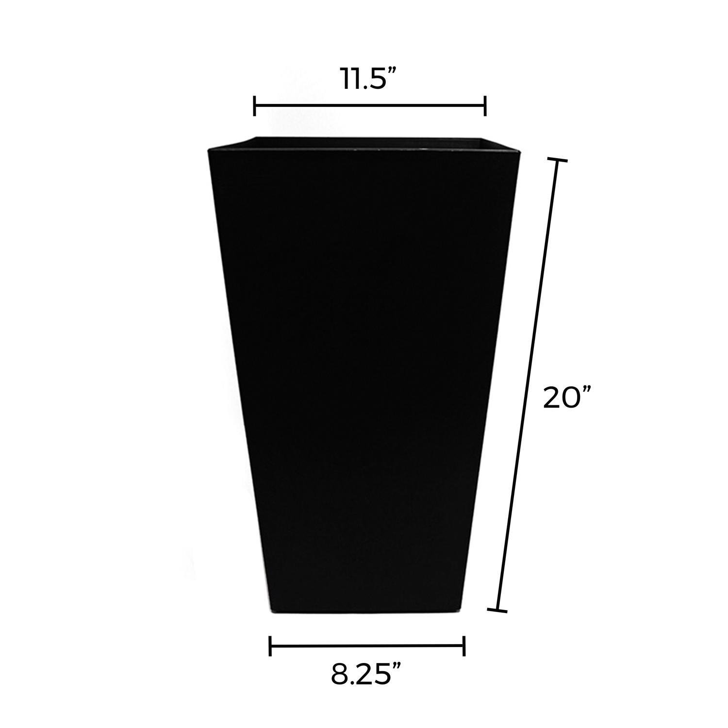 Bloem Finley 20 in. H X 11.5 in. W X 11.5 in. D Plastic Tall Finley Planter Black
