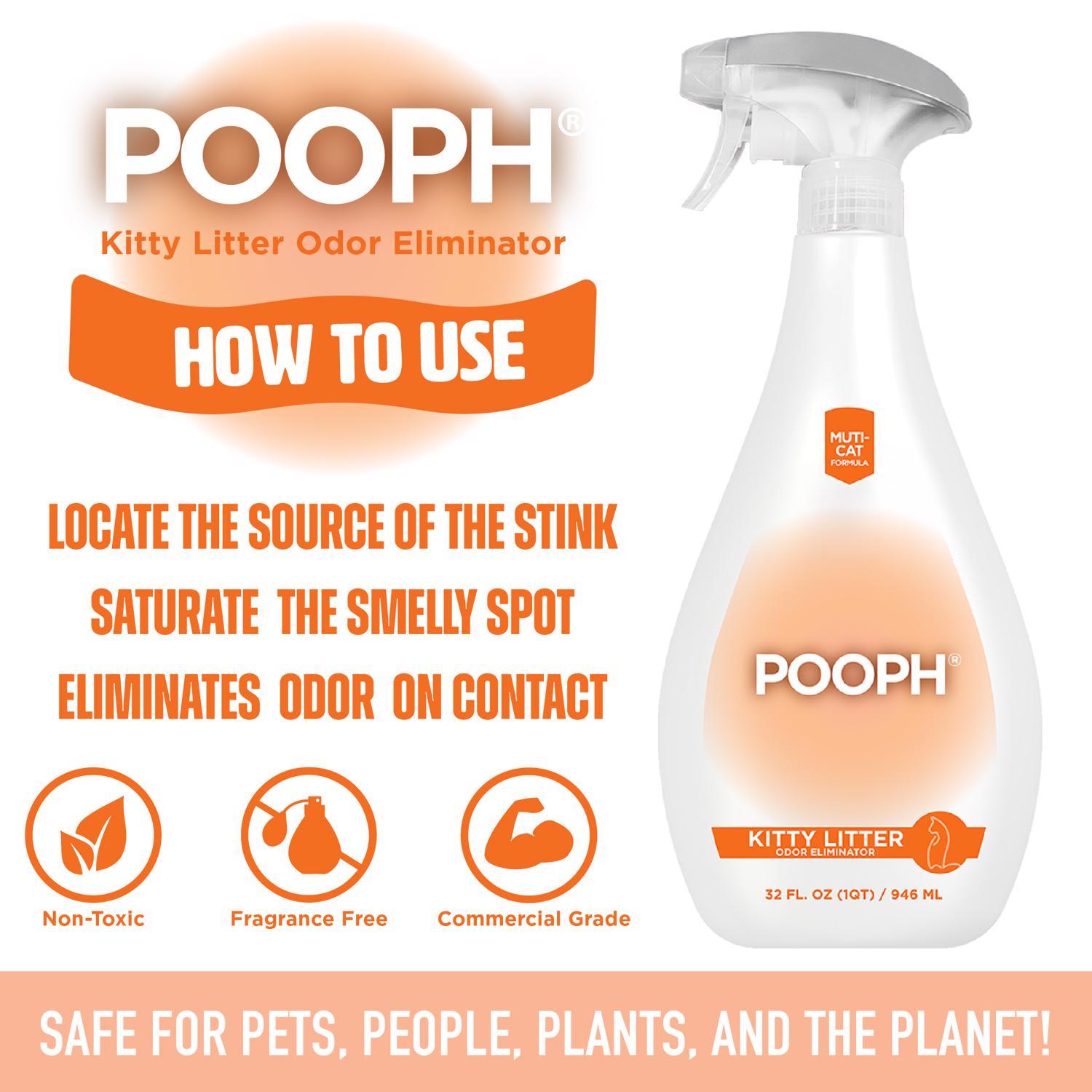 Pooph Kitty Litter Cat Liquid Litter Box Odor Destroyer 20 oz