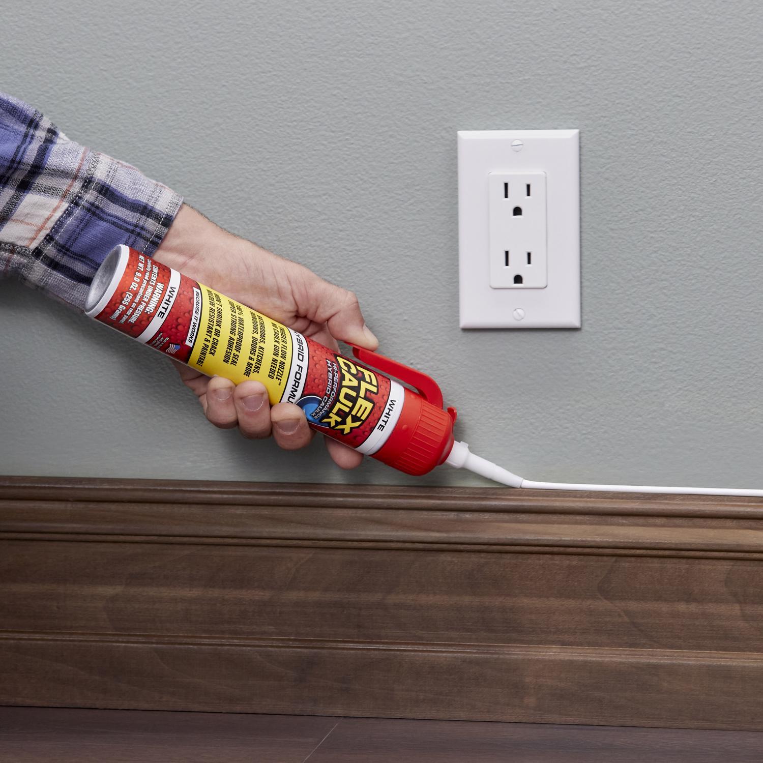 Flex Seal Family of Products Flex Caulk White Polymer Advanced Hybrid Polymer Caulk 9 oz.