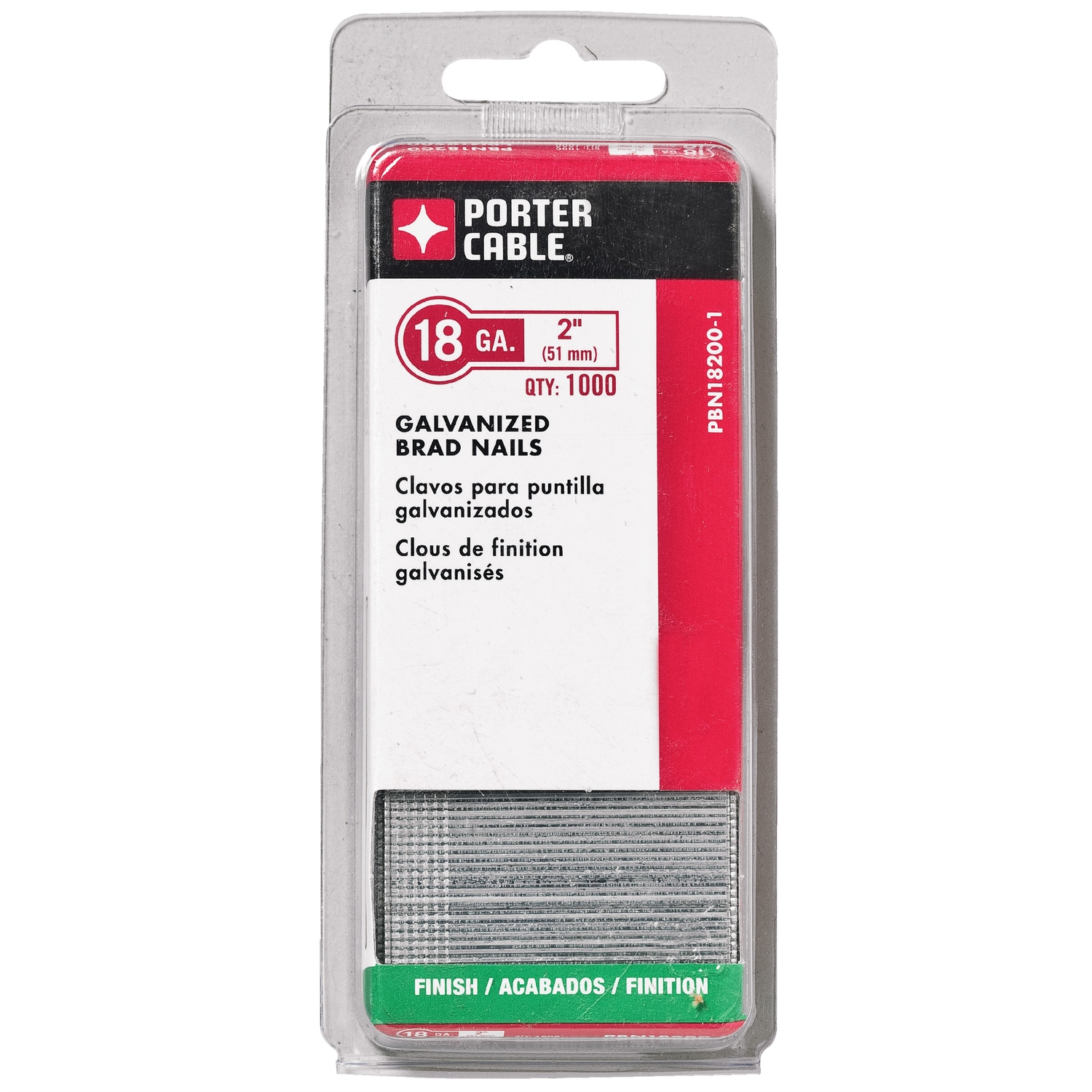 Porter Cable 2 in. 18 Ga. Straight Strip Galvanized Brad Nails 1,000 pk