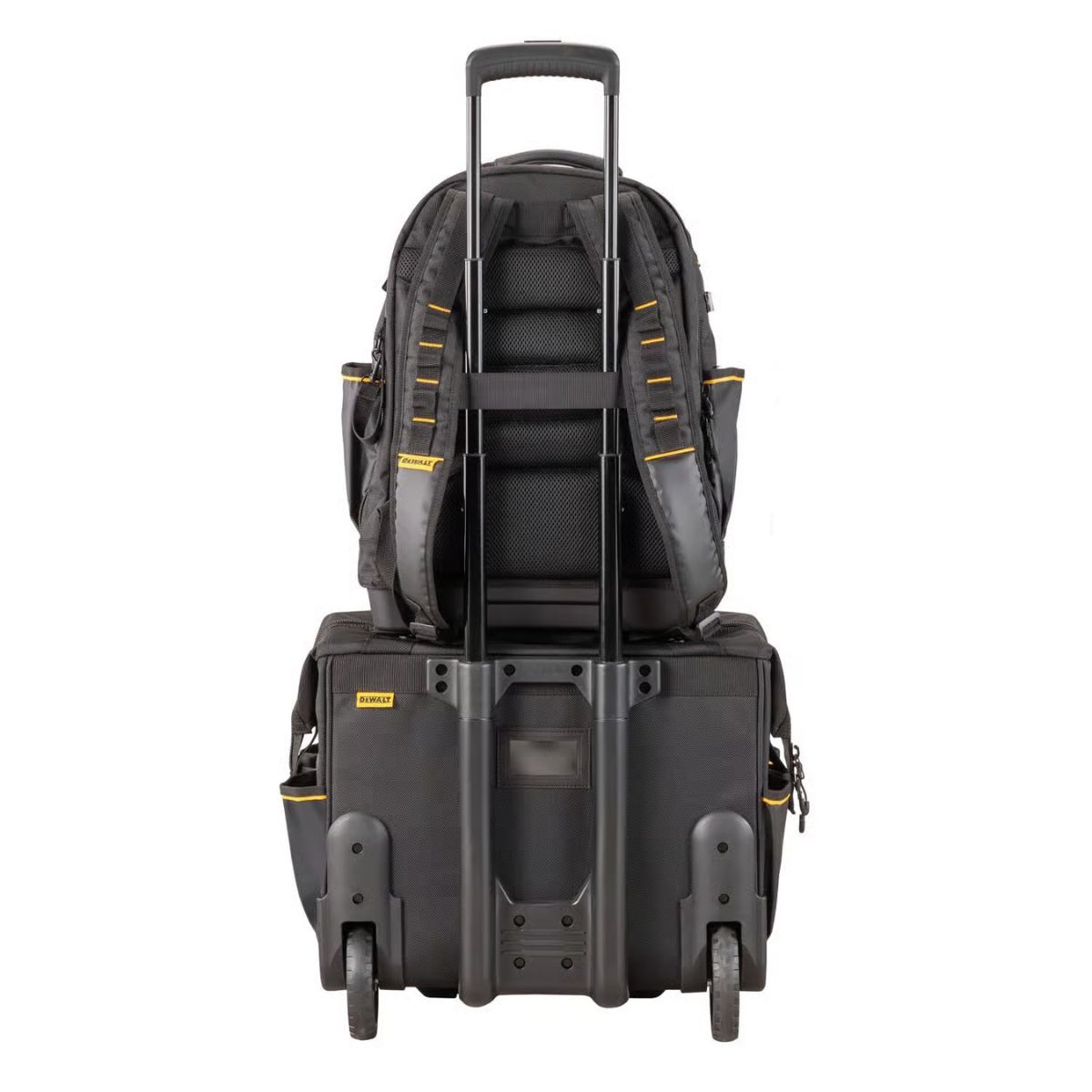 DEWALT 7.75 in. W x 18.75 in. H Polyester/Tarpaulin Pro Backpack Tool Bag 43 pocket Black/Yellow 1 Piece