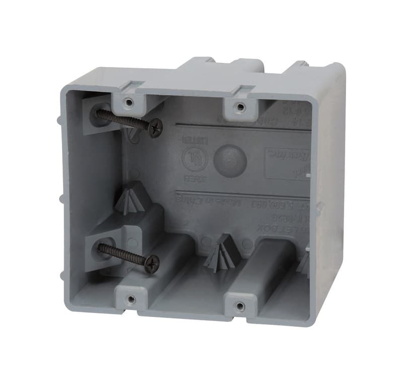 Madison Electric Smart Box Rectangle PVC 2 gang Electrical Box Gray