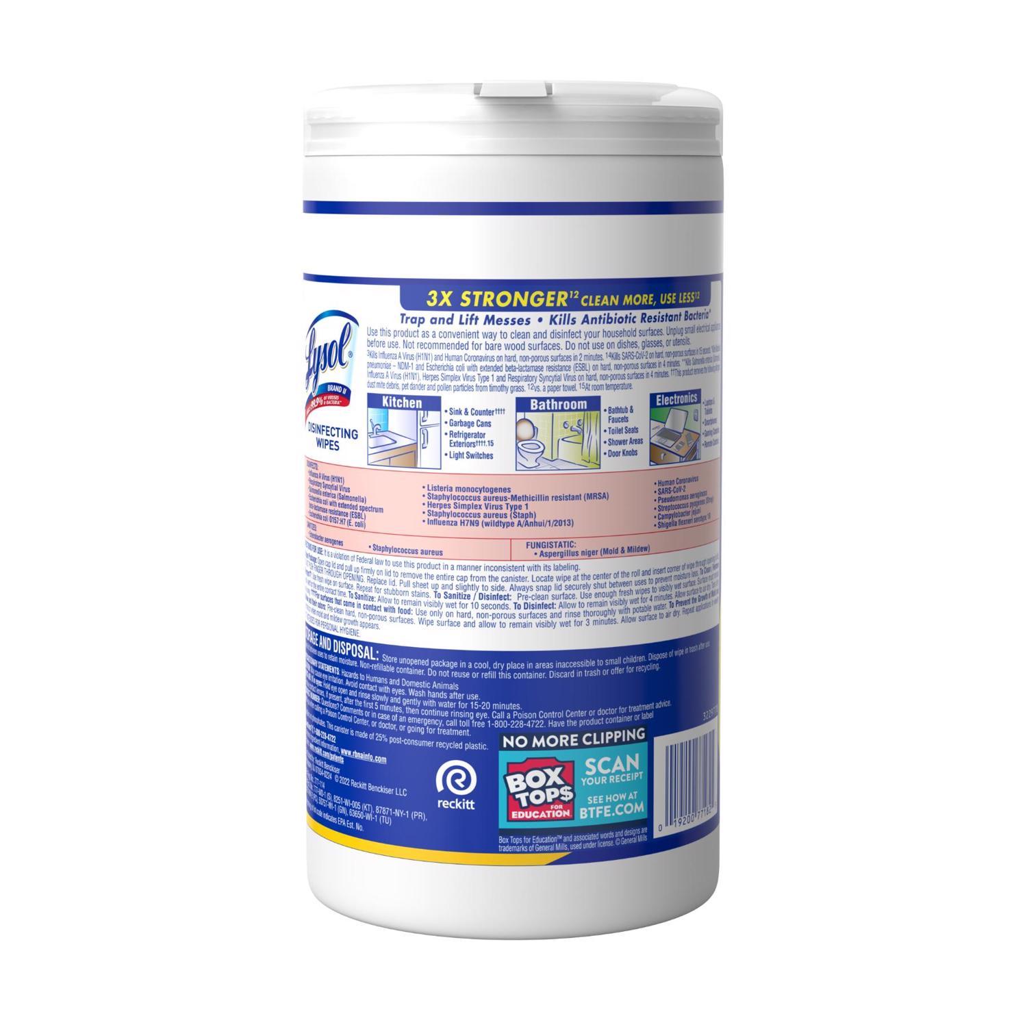 Lysol Lemon & Lime Blossom Scent Disinfecting Wipes 80 ct 1 pk