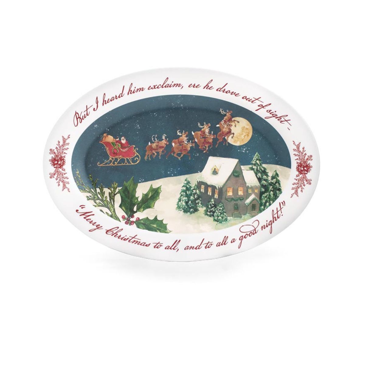 Burton and Burton Night Before Chrismas slejgh Platter