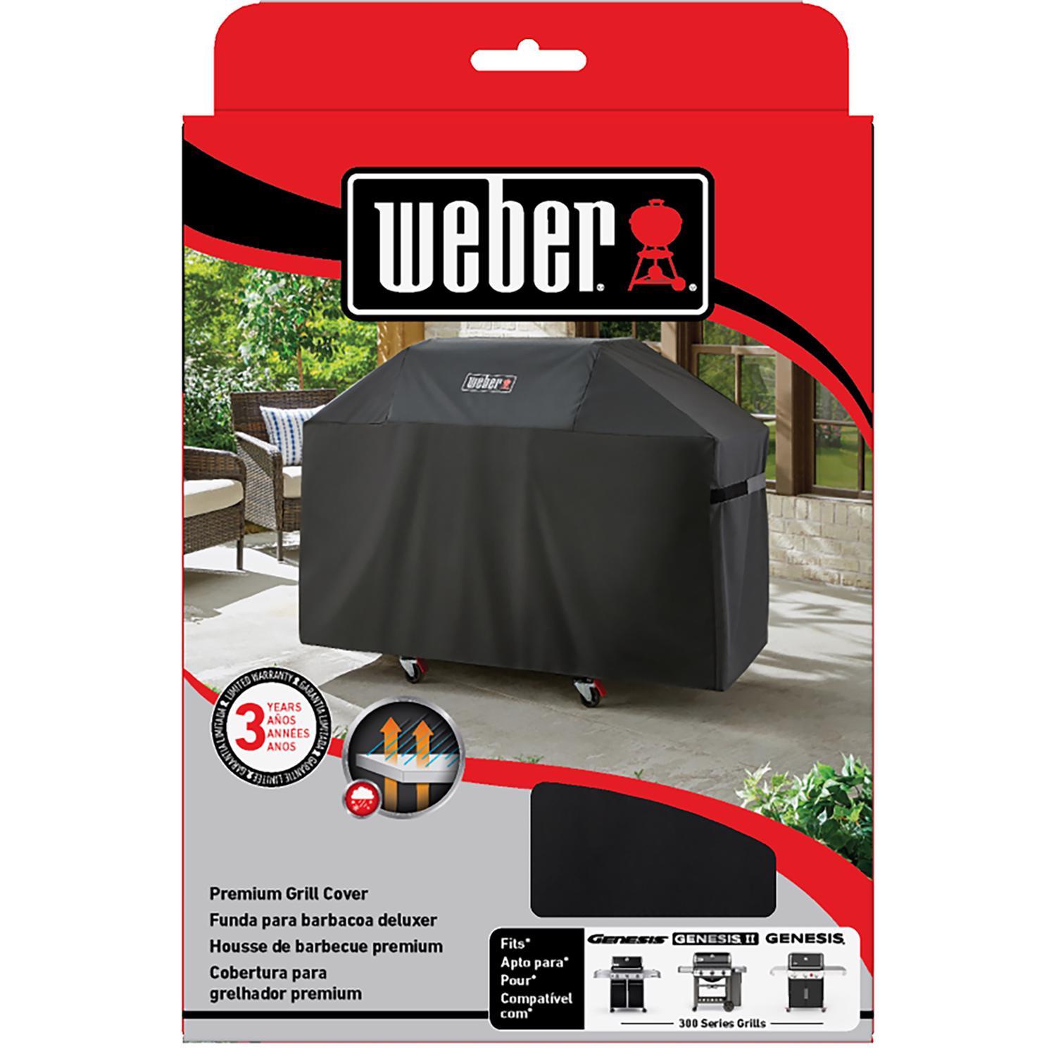 Weber Premium Genesis 300 and Genesis II 300 Series Black Grill Cover For Genesis 300 and Genesis II