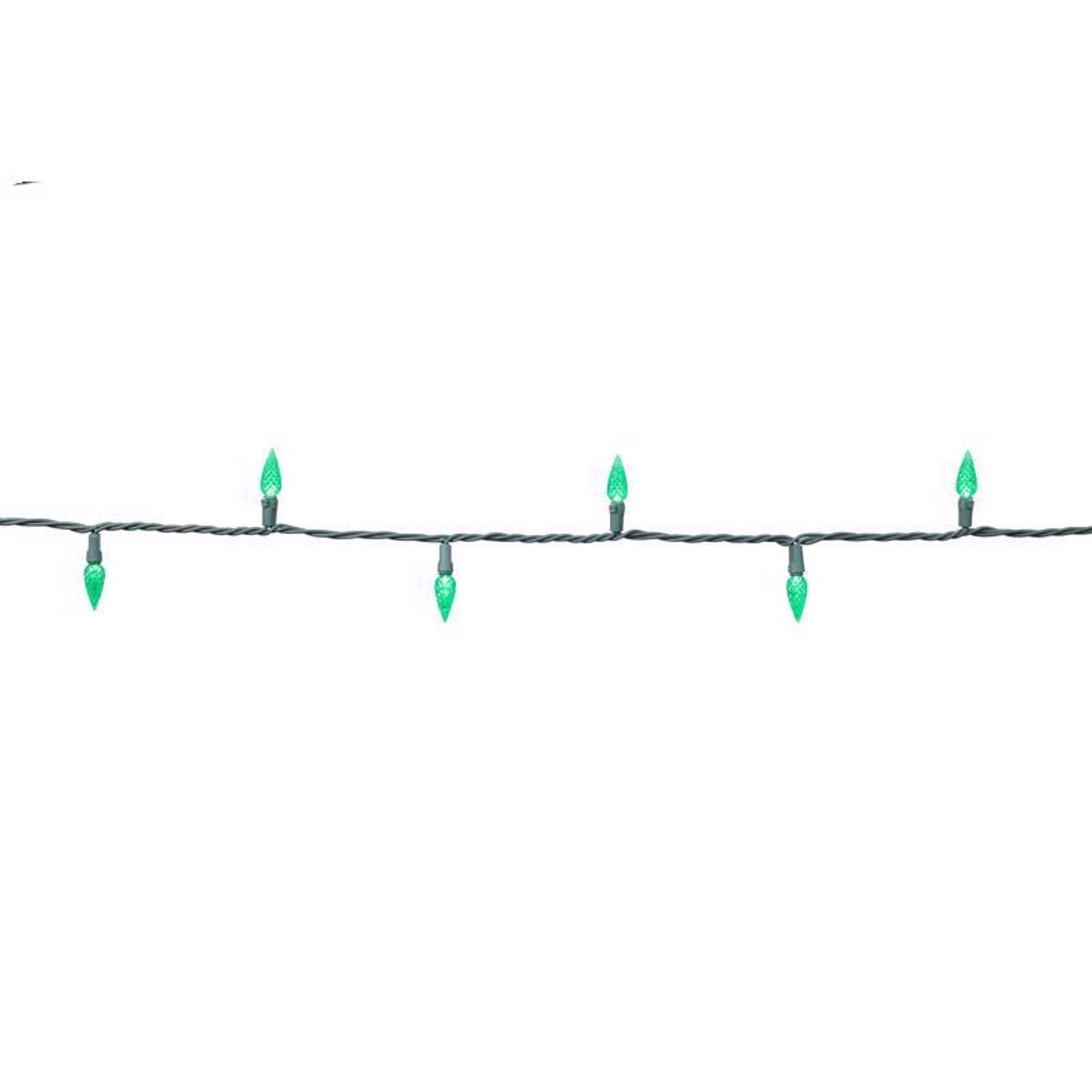 Celebrations Classic LED C6 Green 100 ct String Christmas Lights 24.75 ft.