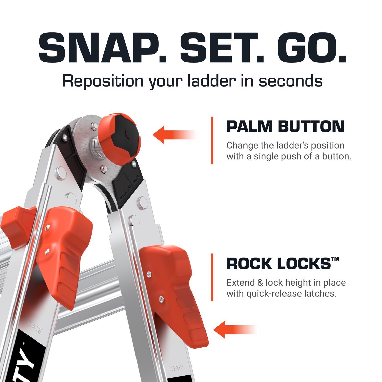 Little Giant Velocity 22 ft. H Aluminum Telescoping Multi-Position Ladder Type IA 300 lb. capacity