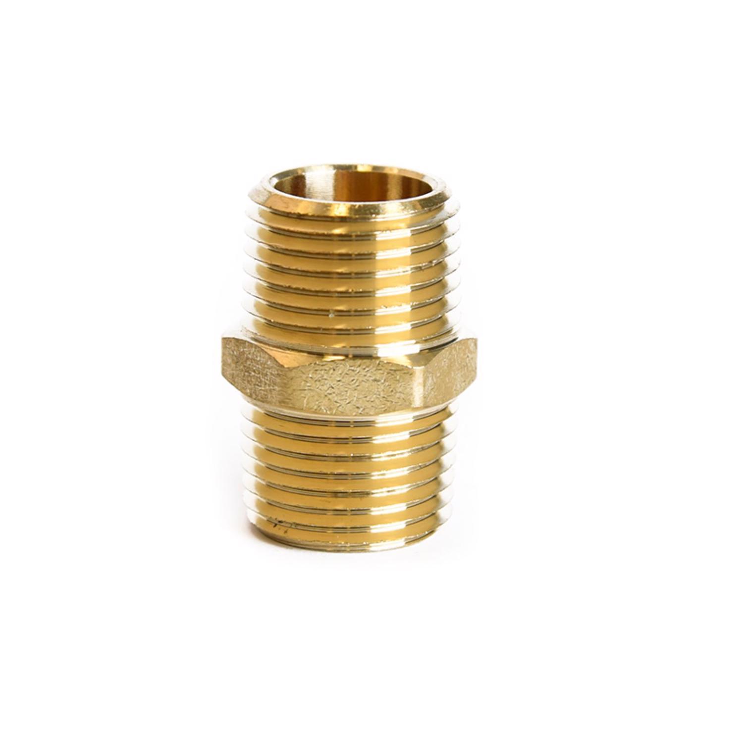 ATC 1/2 in. MPT 1/2 in. D MPT Brass Hex Nipple