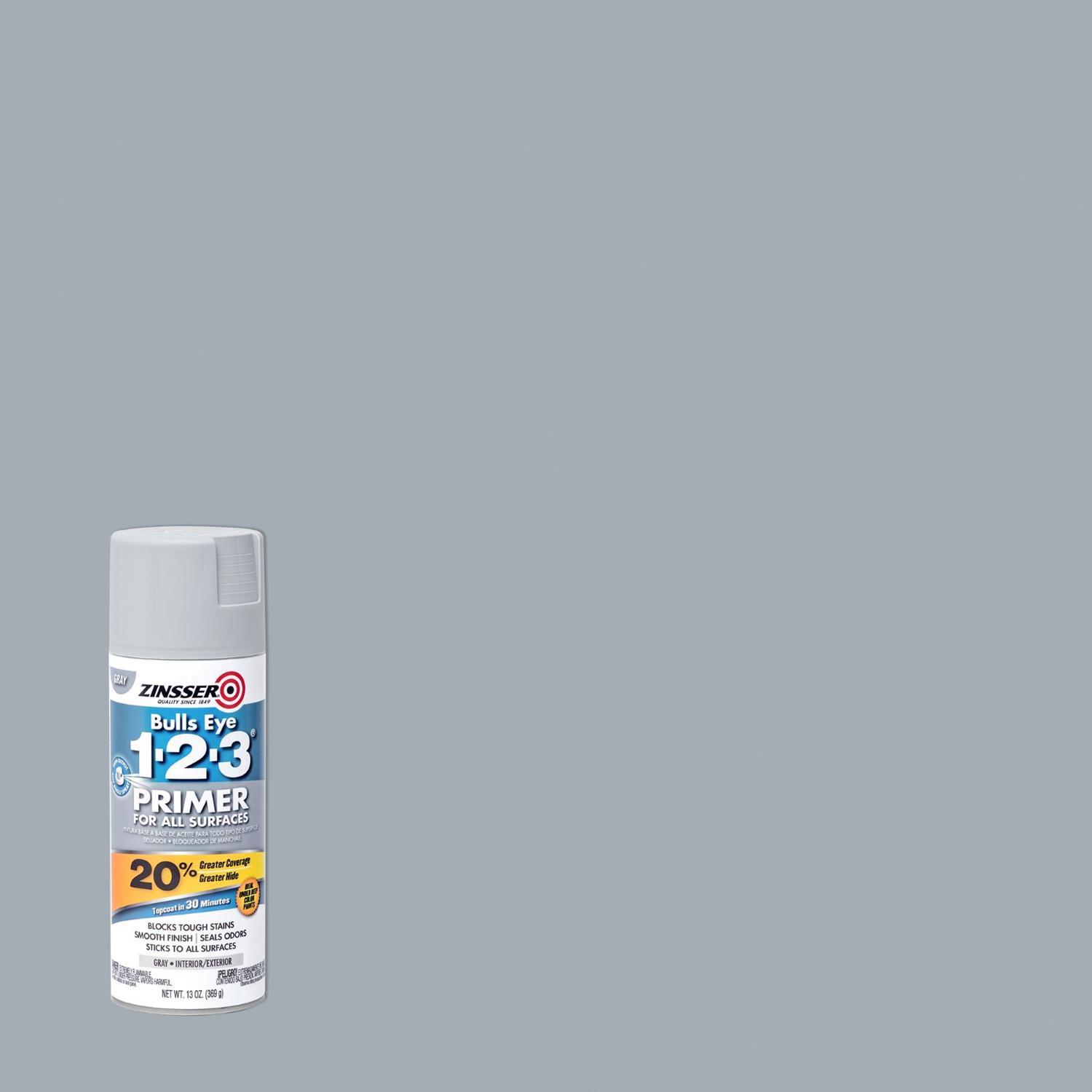 Zinsser Bulls Eye 123 Gray Water-Based Alkyd Primer 13 oz