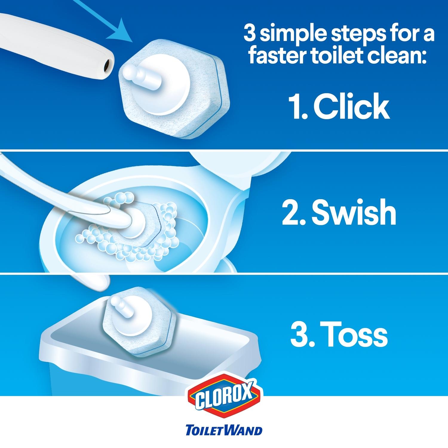 Clorox No Scent Toilet Wand Refill Heads 1.74 oz Cloth