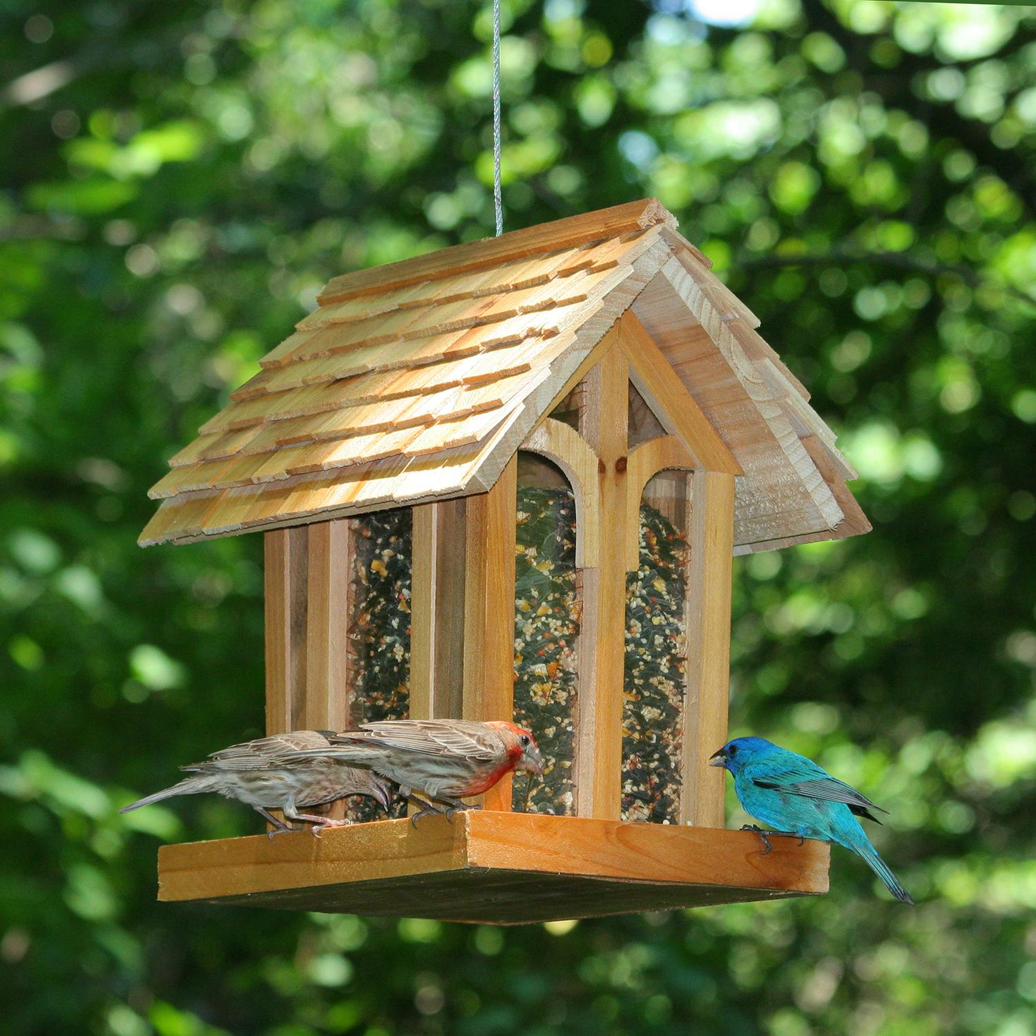 Perky-Pet Wild Bird 3.5 lb Wood Mountain Chapel Bird Feeder 1 ports