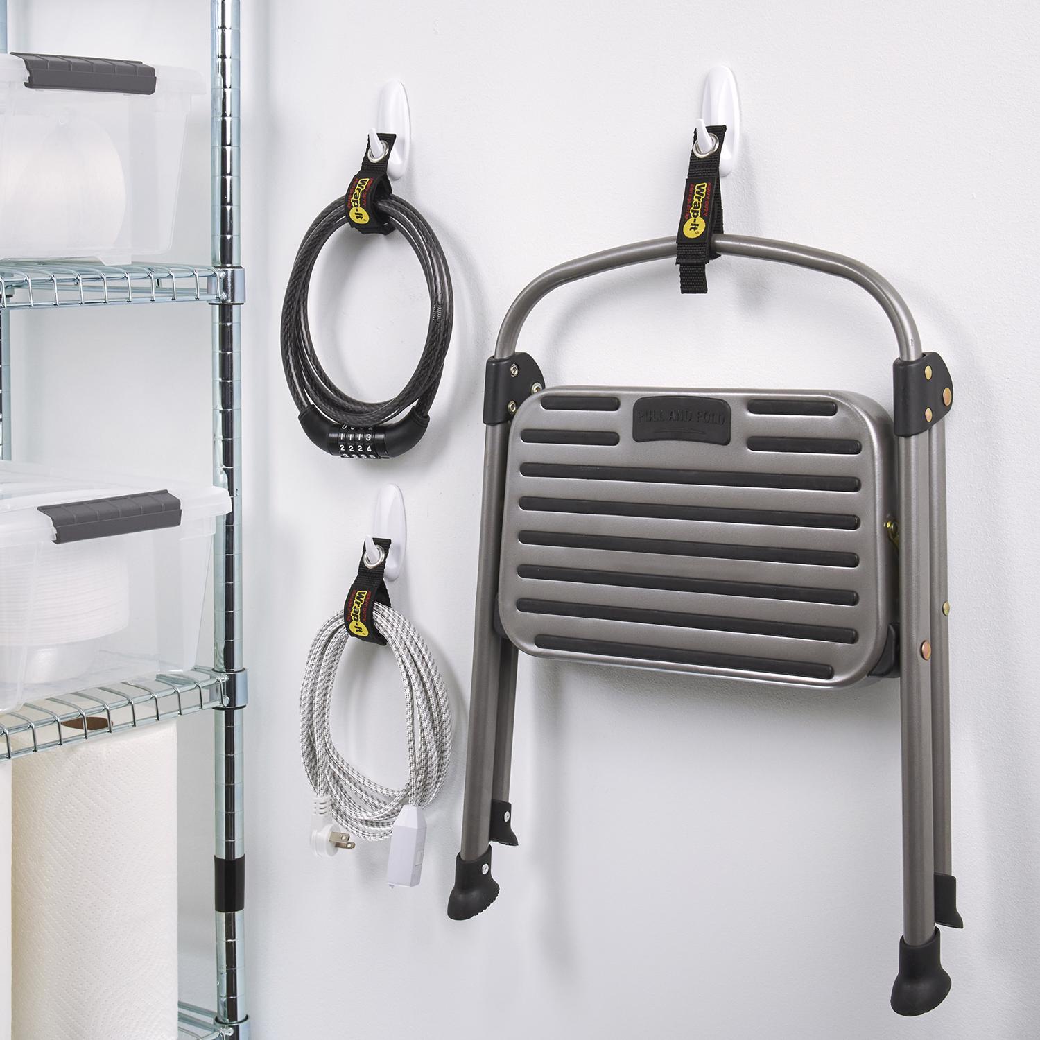 Wrap-It Storage Heavy-Duty 1 in. W X 7 in. L Black Storage Straps 25 lb 4 pk