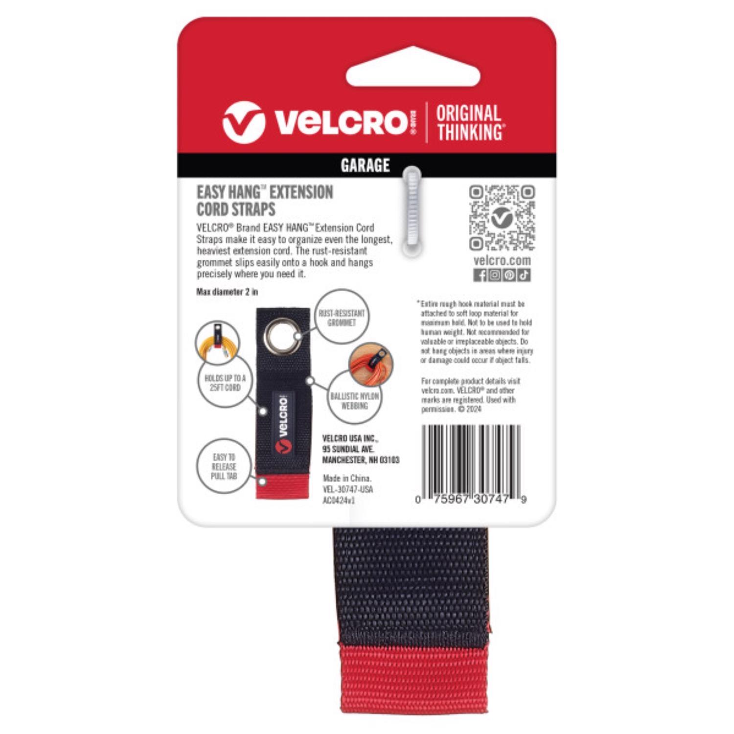 VELCRO Brand Easy Hang Nylon/Steel/Hook and Loop Enclosure Extension Cord Storage Strap 60 lb. cap.