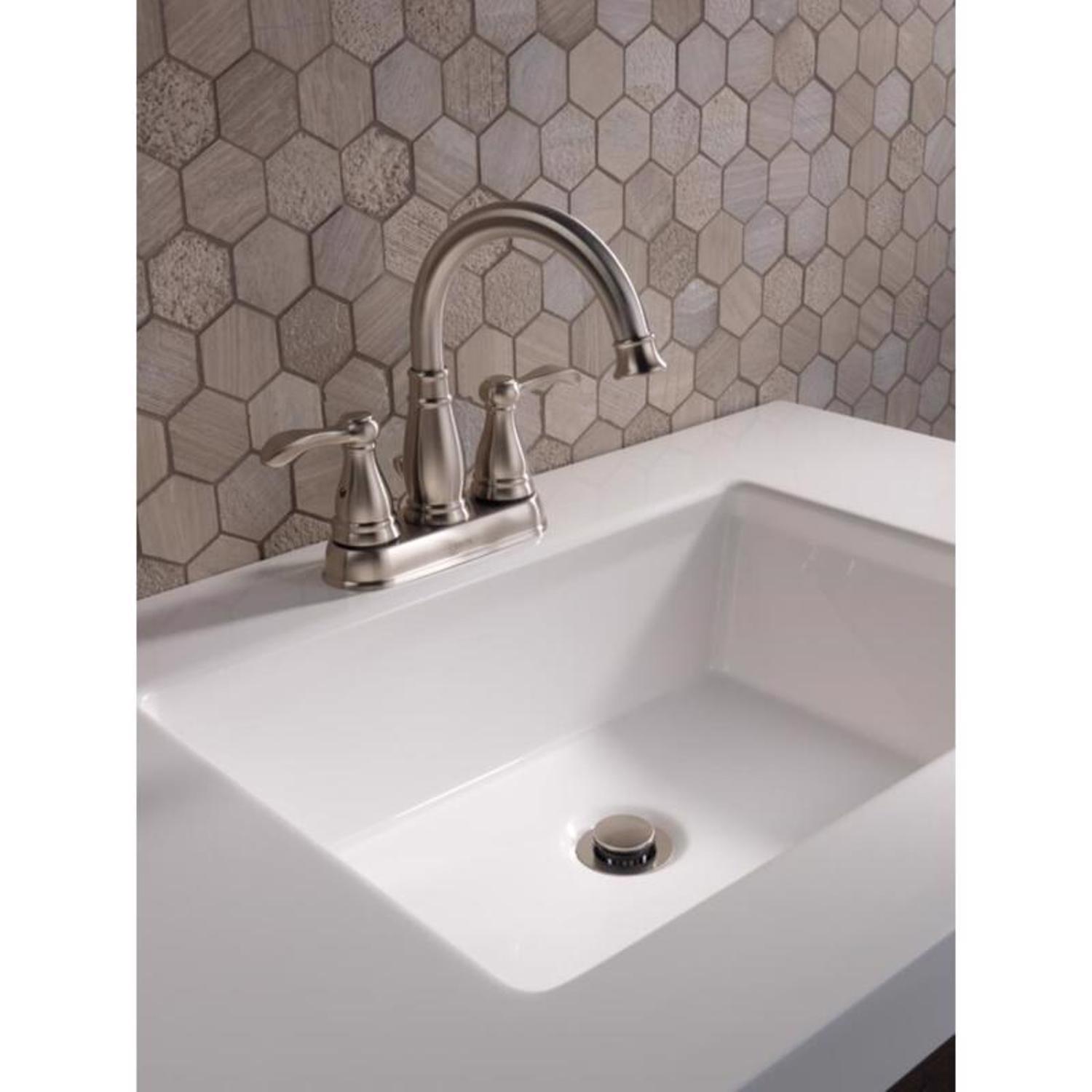 Delta Porter Brushed Nickel Bathroom Faucet 4 in.