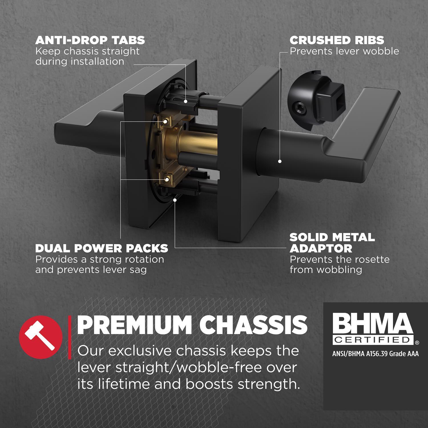Kwikset Halifax Matte Black Passage Lever