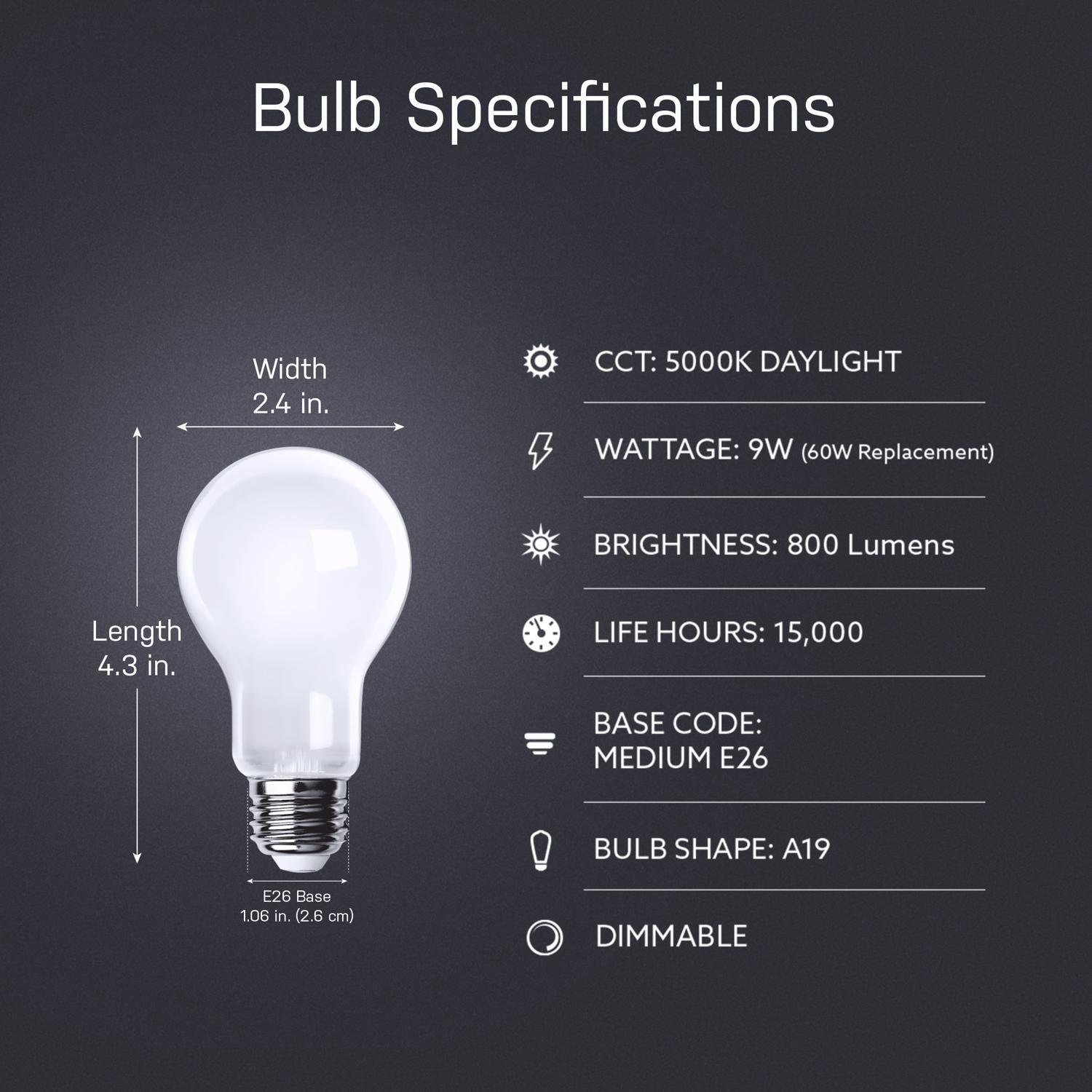 Feit A19 E26 (Medium) LED Bulb Yellow 60 Watt Equivalence 1 pk