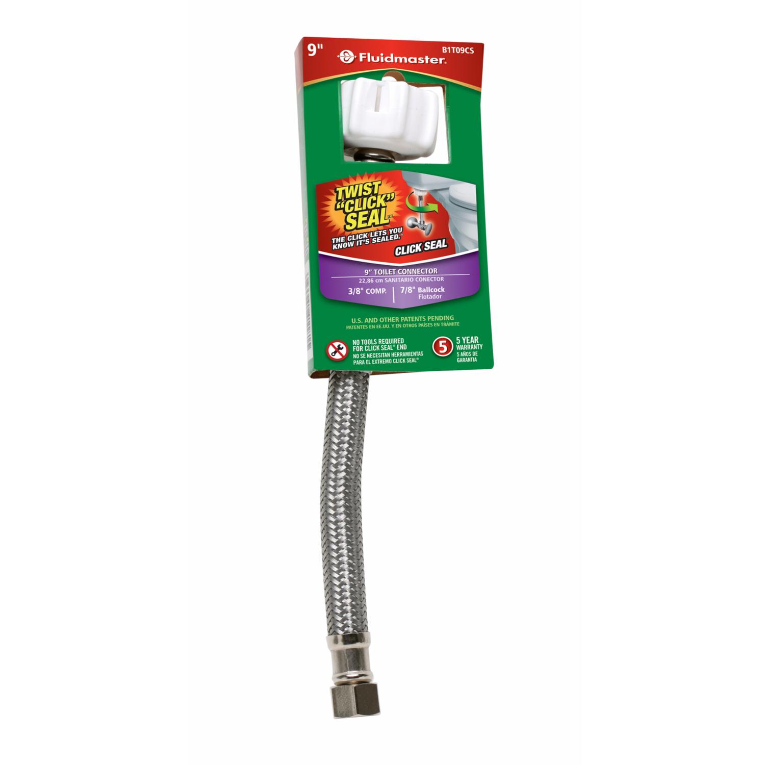 Fluidmaster 3/8 in. Ballcock X 7/8 in. D Ballcock 9 in. Braided Stainless Steel Toilet Supply Line