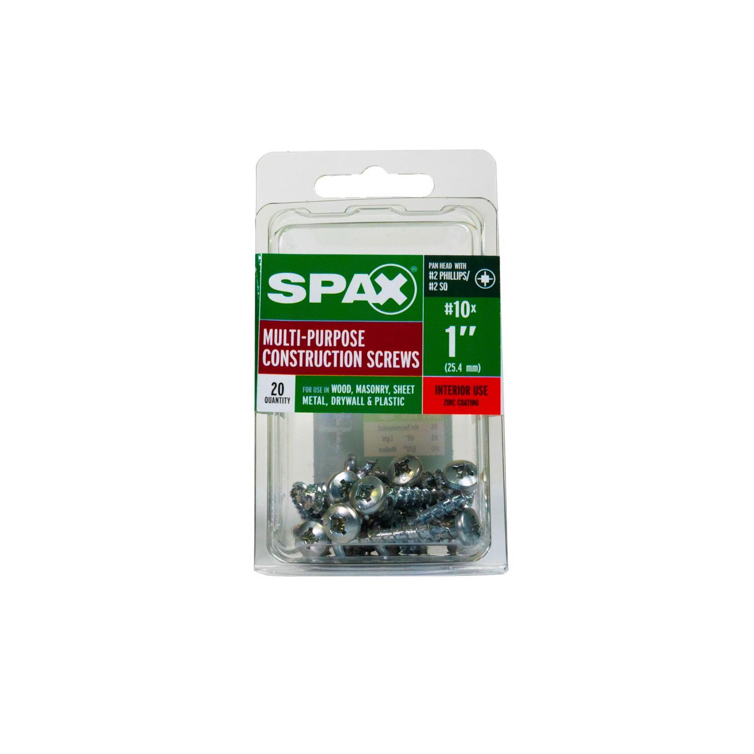 SPAX No. 10 X 1 in. L Phillips/Square Zinc-Plated Serrated Multi-Material Screw 20 Pack