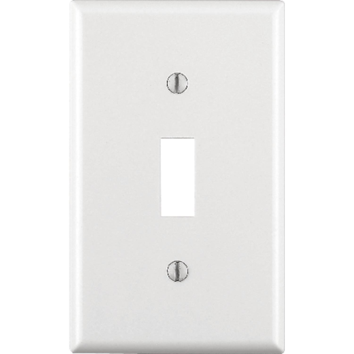 Leviton White 1 gang Thermoset Plastic Toggle Wall Plate 1 pk