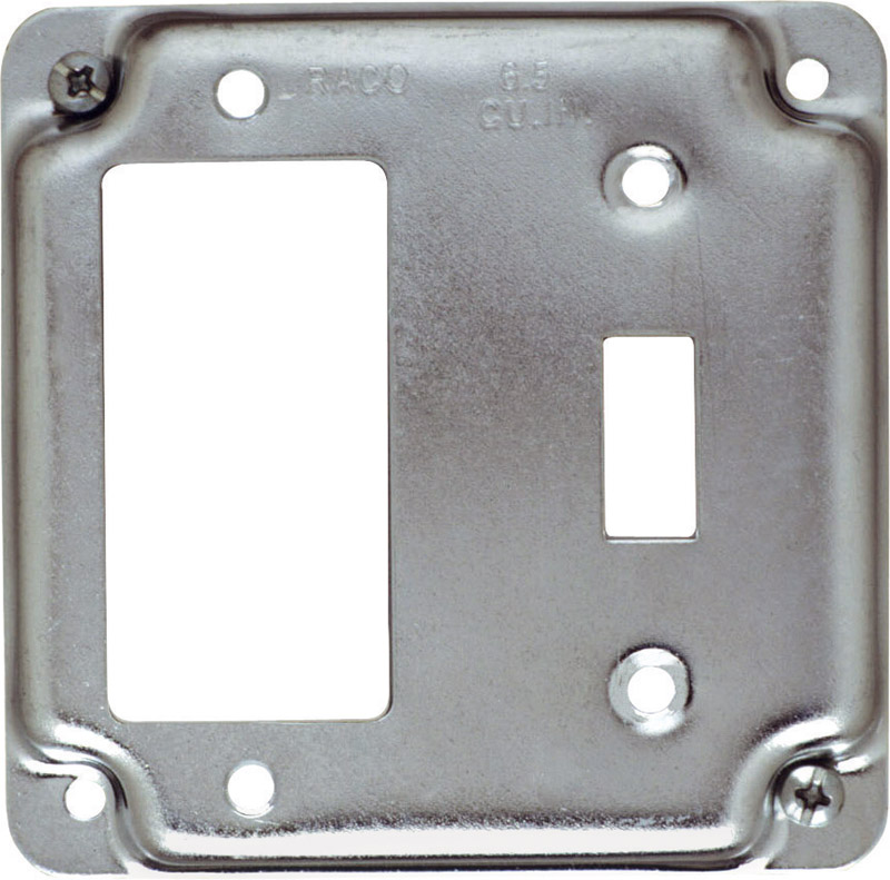 Raco Square Steel 2 gang Box Cover
