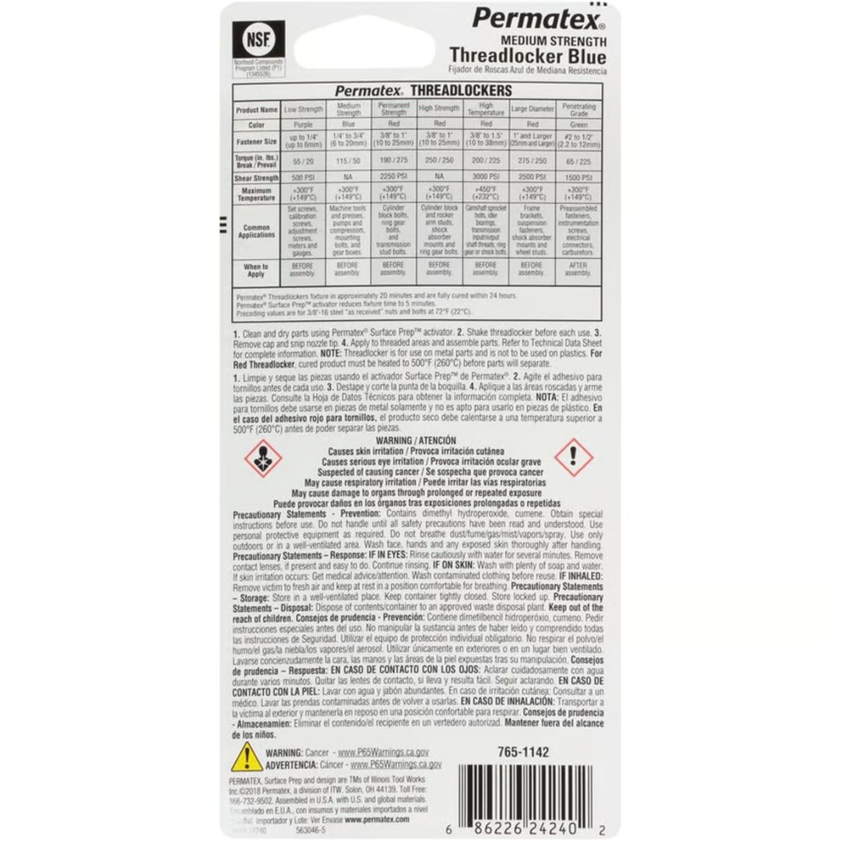 Permatex Medium Strength Threadlocker Liquid 1.22 oz.