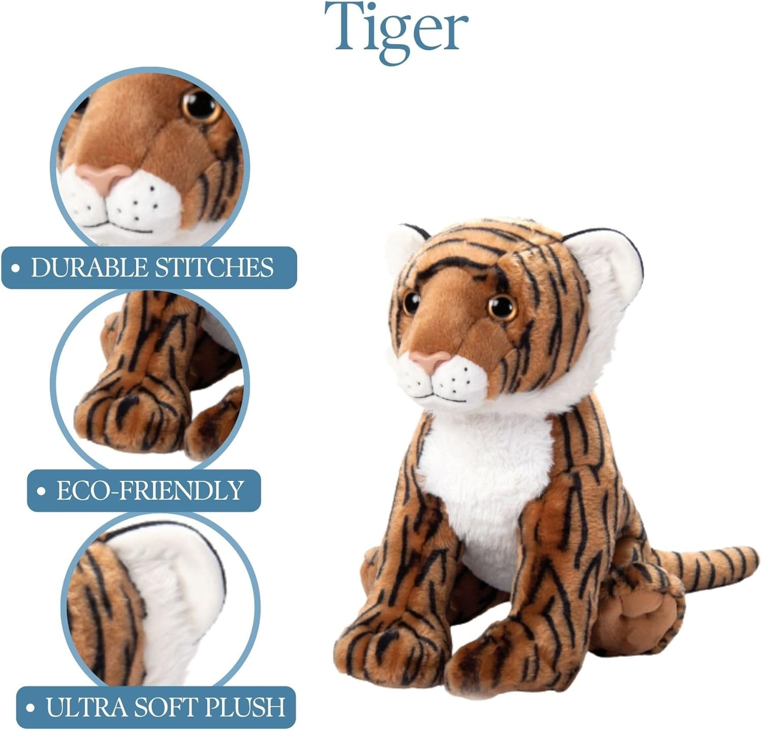 The Petting Zoo Tiger Stuffed Animal 20 in.