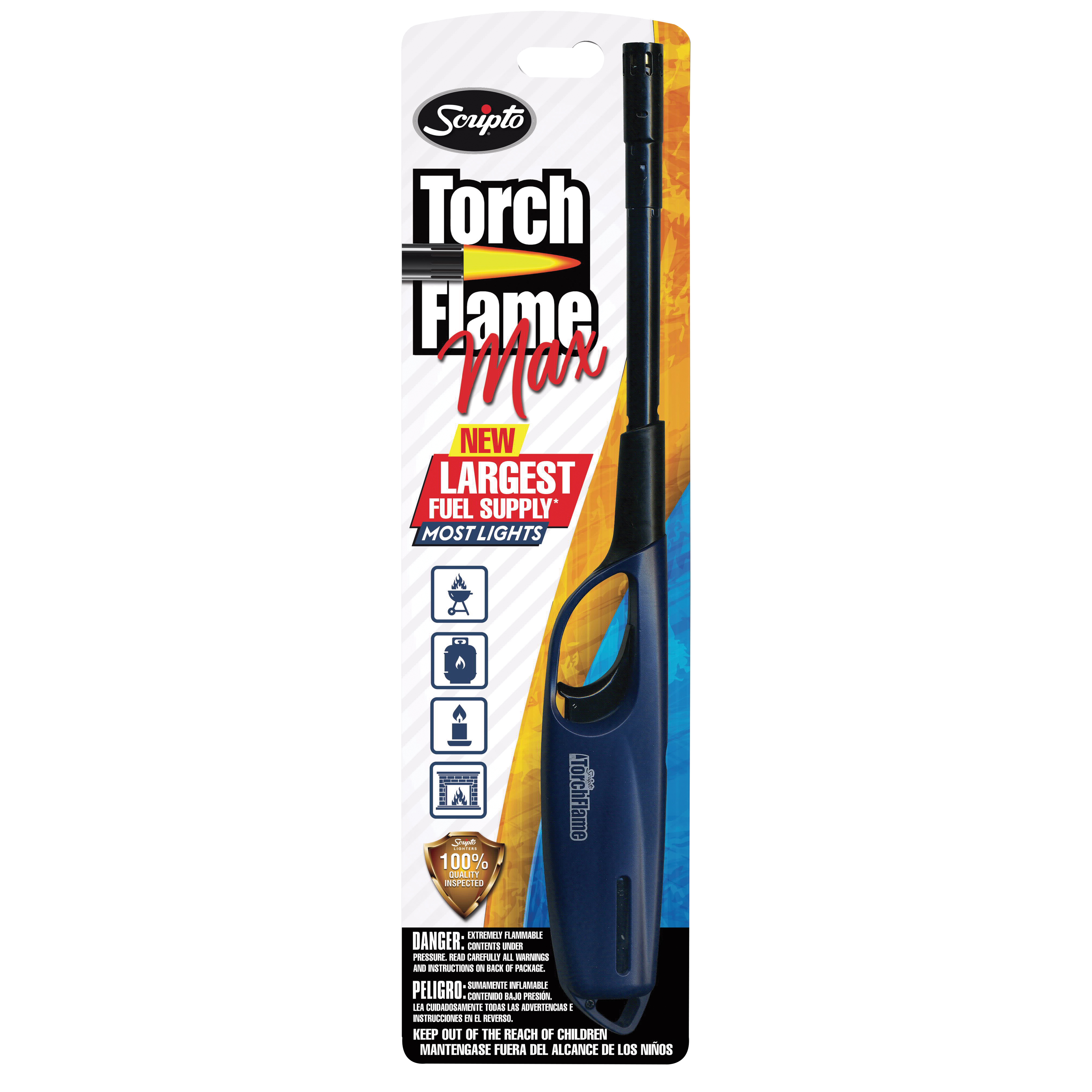 Scripto HW12 Utility Lighter, Butane, Black/Yellow 