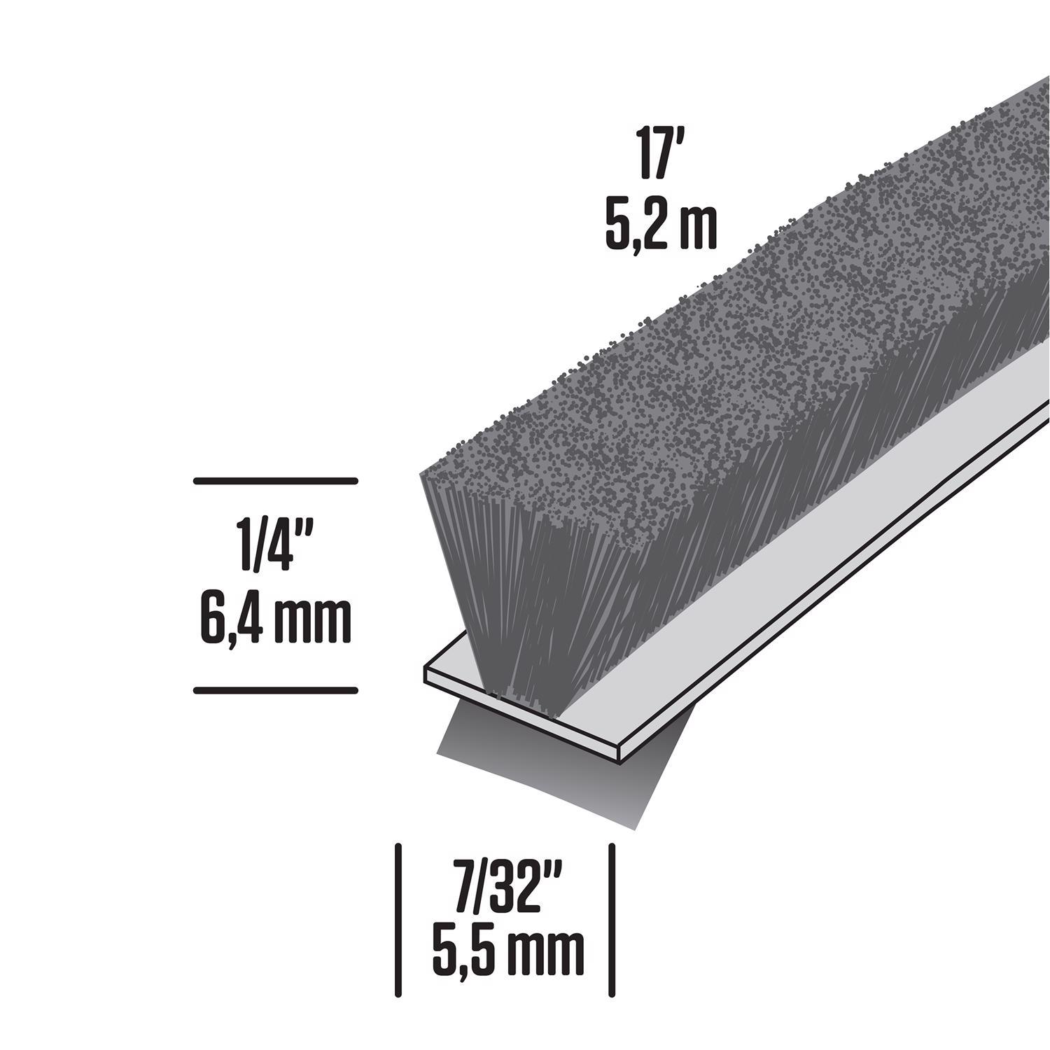 M-D Building Products Gray Pile Weatherstrip For Doors and Windows 204 in. L X 0.22 in.