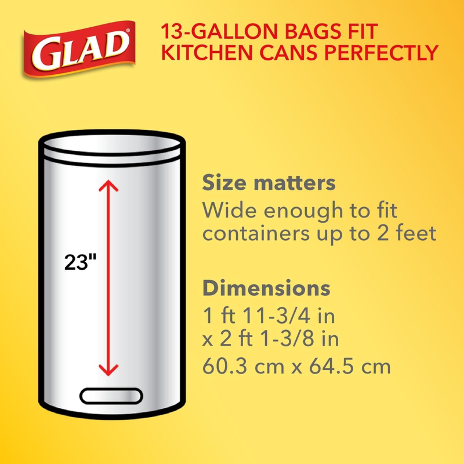 Glad ForceFlex 13 gal No Scent Scent Tall Kitchen Bags Drawstring 40 pk 0.72 mil