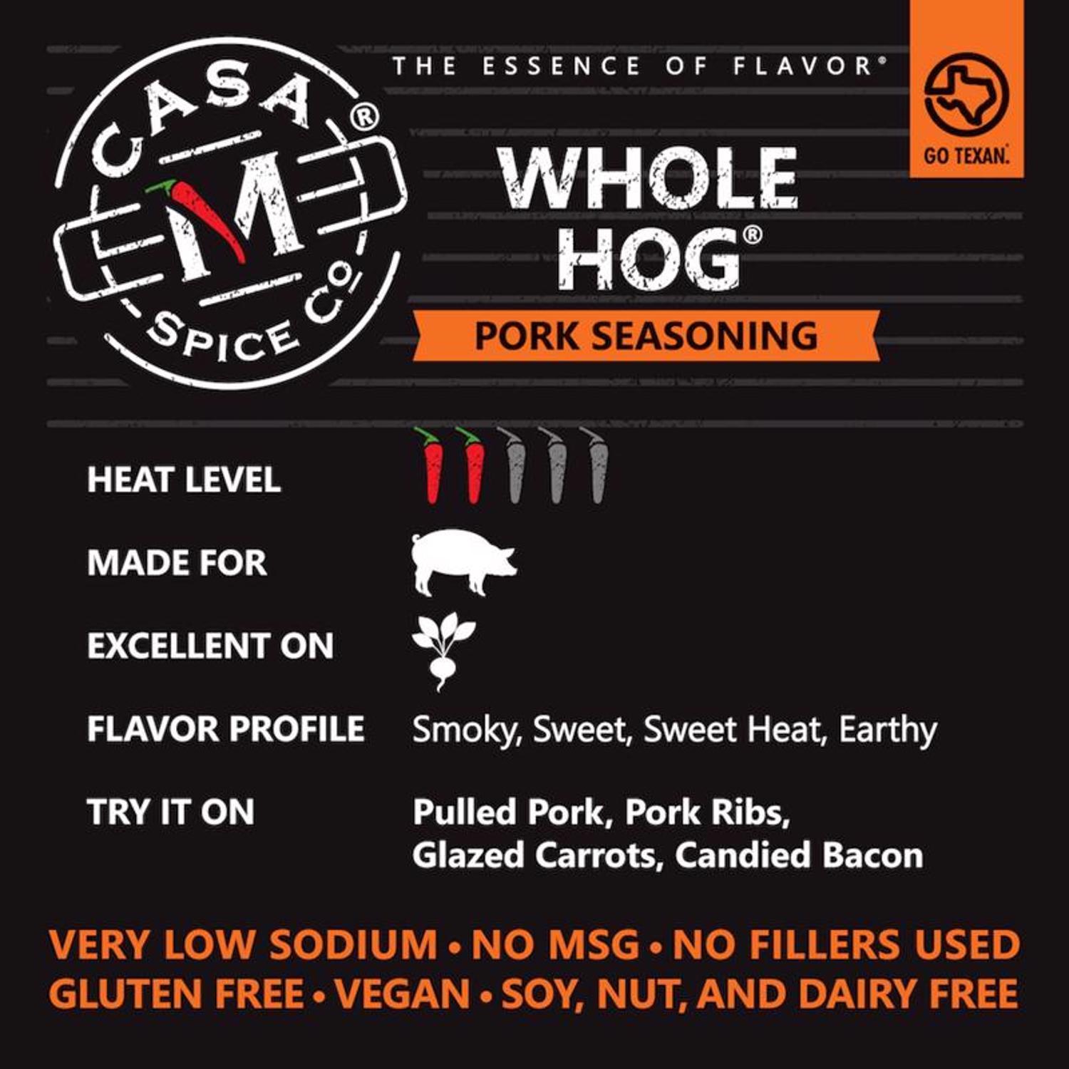 Casa M Spice Co Whole Hog Pork Seasoning 6 oz