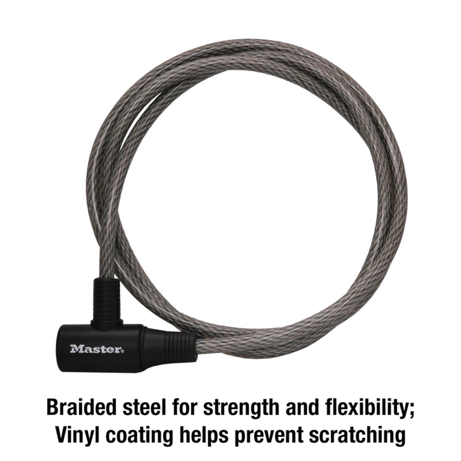 Master Lock 3/8 in. D X 72 in. L Vinyl Coated Steel Locking Cable