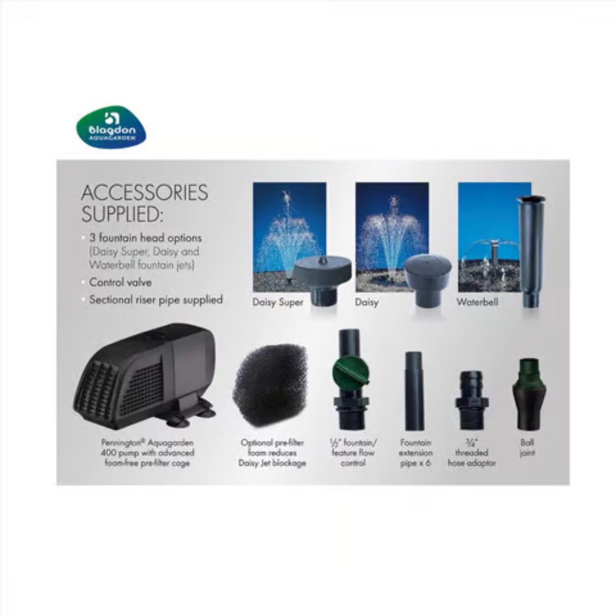 Blagdon Aquagarden Plastic 400 gph Fountain Pump